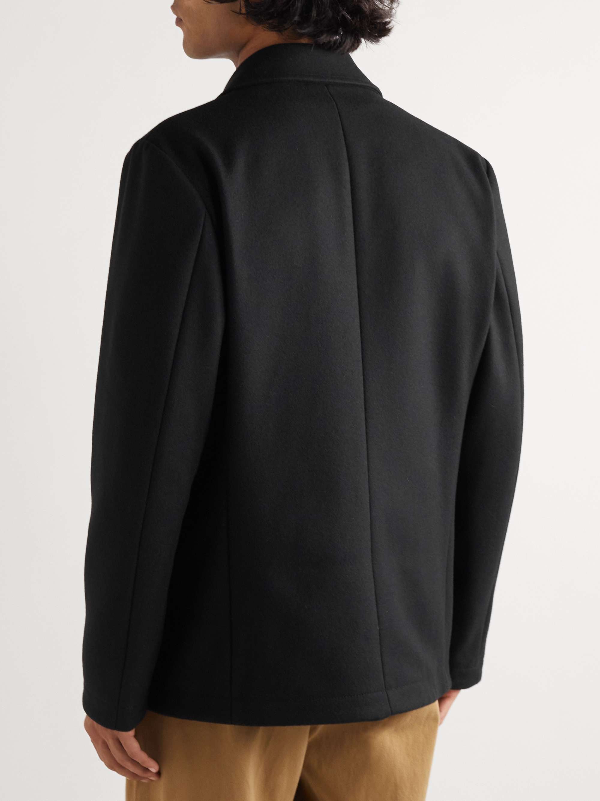 ASPESI Double-Breasted Wool-Blend Peacoat