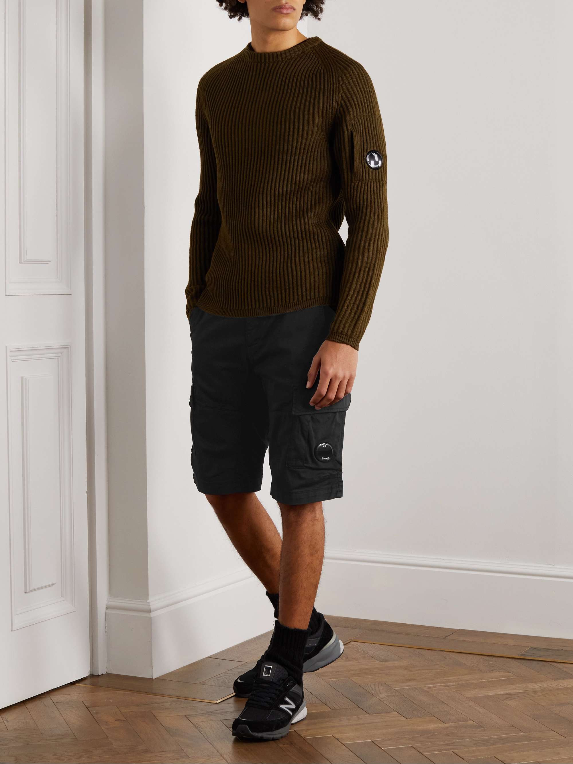 C.P. COMPANY Straight-Leg Cotton-Blend Cargo Shorts