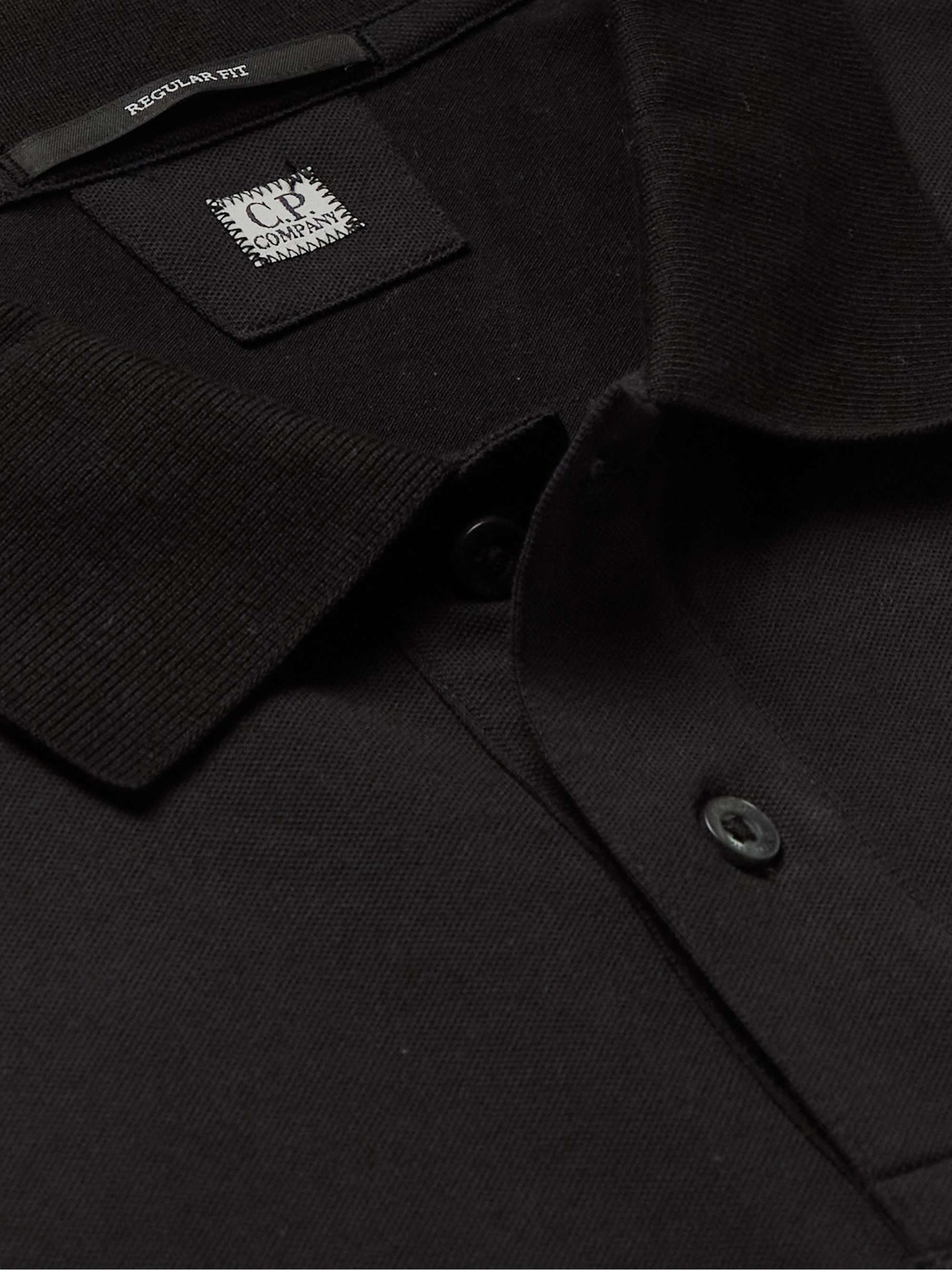 C.P. COMPANY Logo-Appliquéd Stretch-Cotton Piqué Polo Shirt