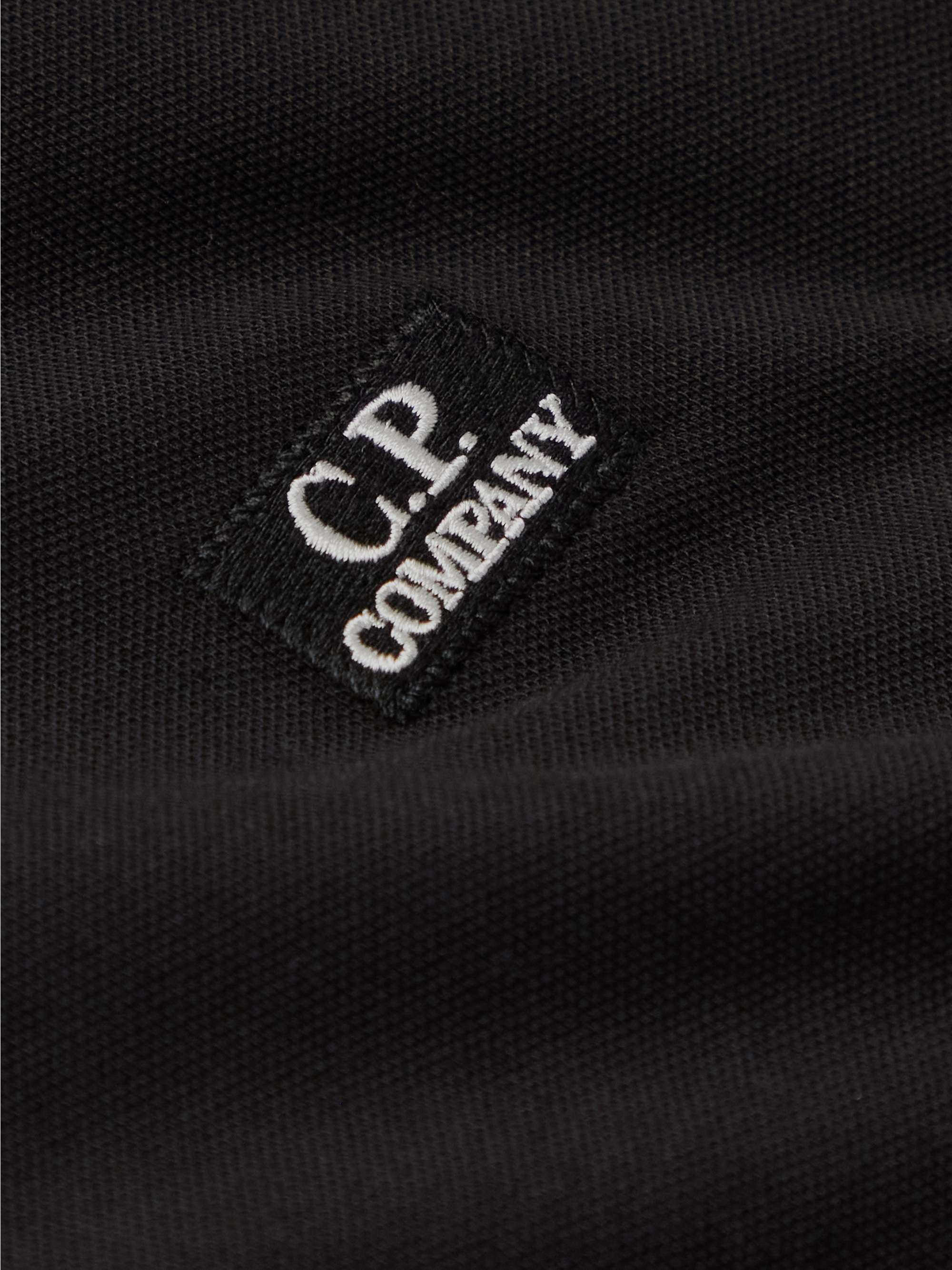 C.P. COMPANY Logo-Appliquéd Stretch-Cotton Piqué Polo Shirt