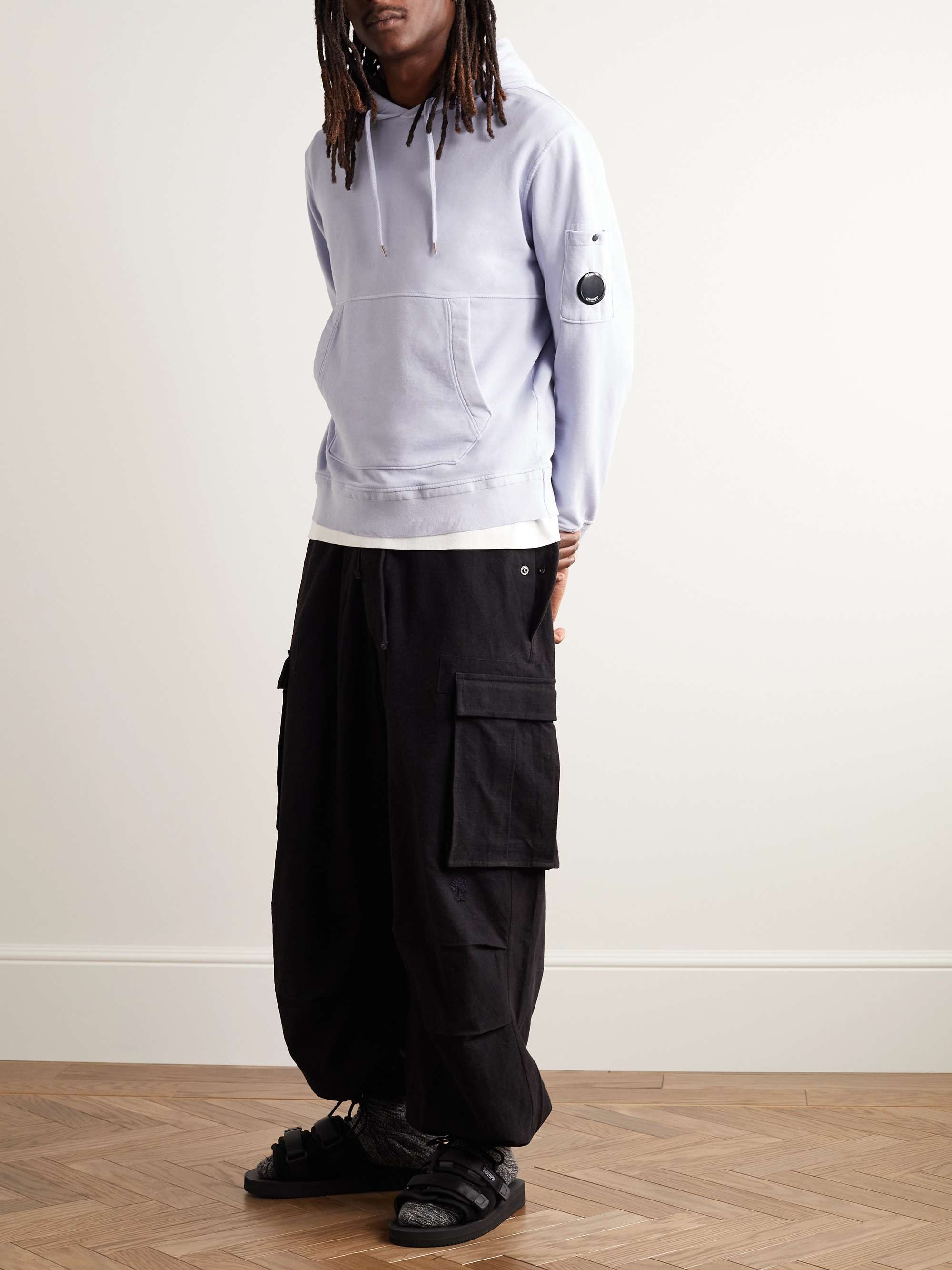 C.P. COMPANY Logo-Appliquéd Cotton-Jersey Hoodie