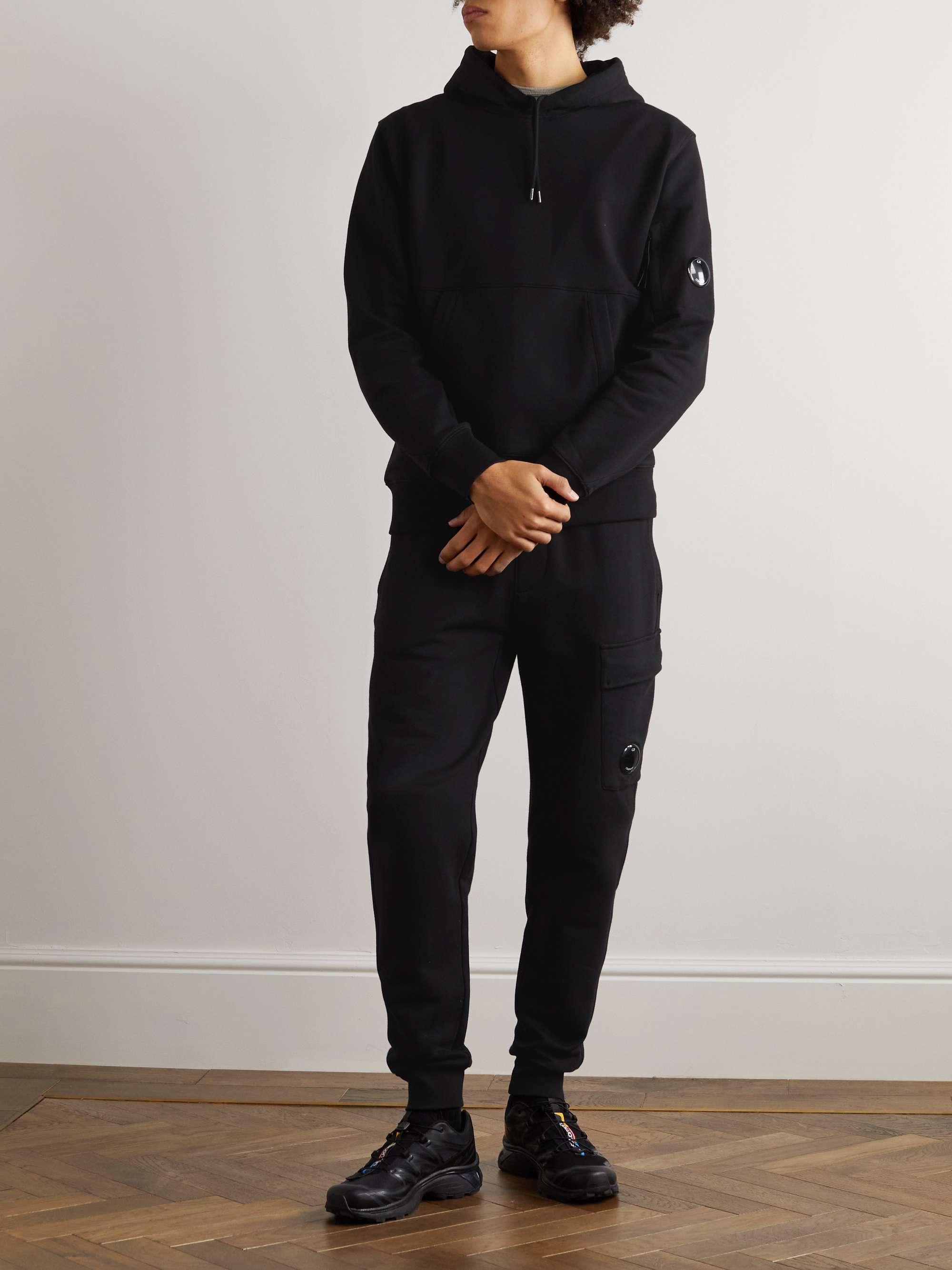 C.P. COMPANY Logo-Appliquéd Cotton-Jersey Hoodie