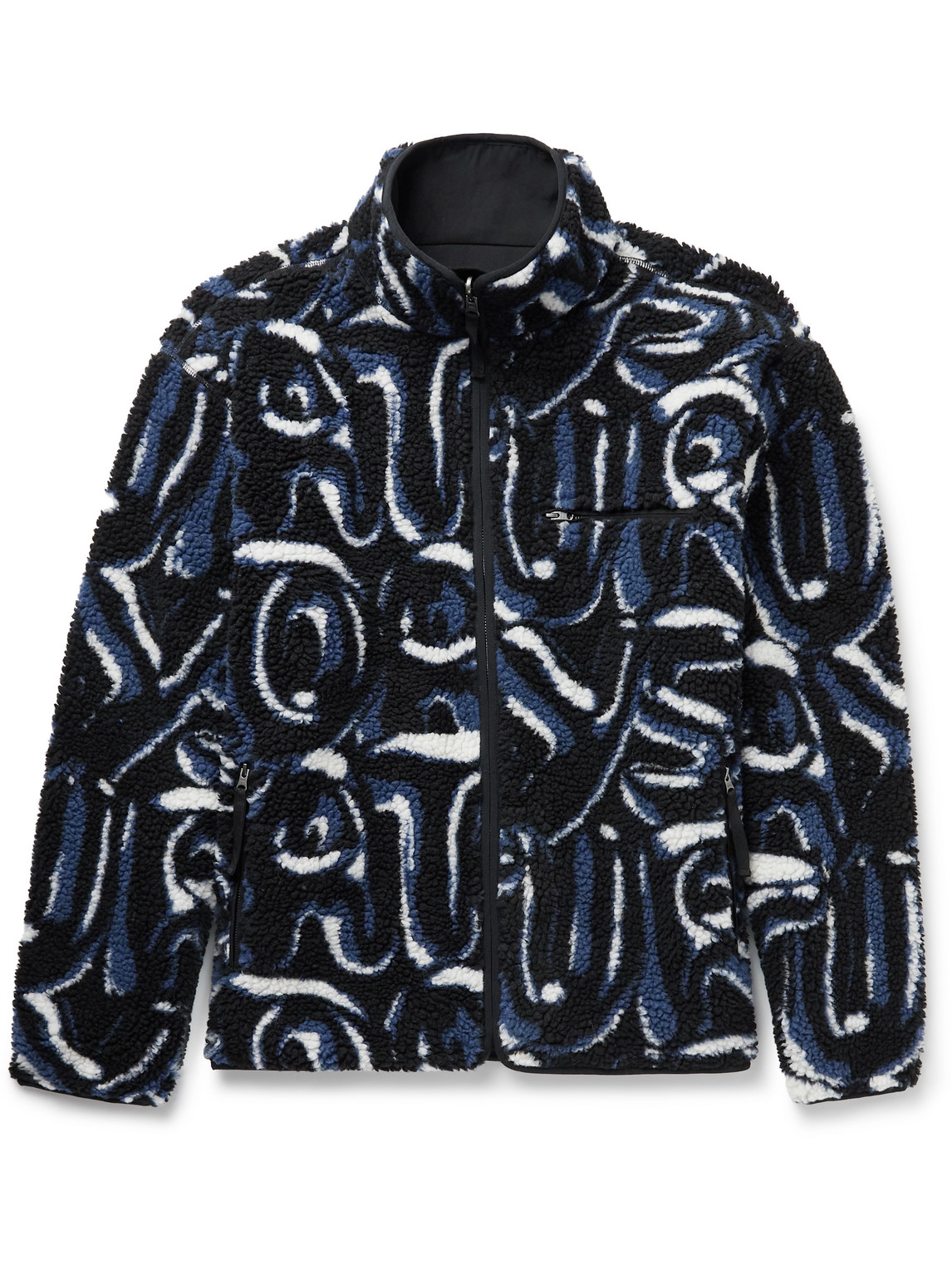 SATURDAYS SURF NYC SPENCER REVERSIBLE PRINTED POLAR FLEECE AND SHELL JACKET