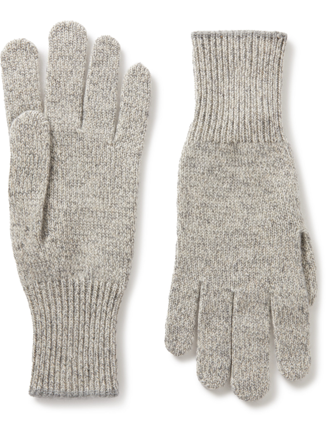 Brunello Cucinelli Contrast-tipped Cashmere Gloves In Gray