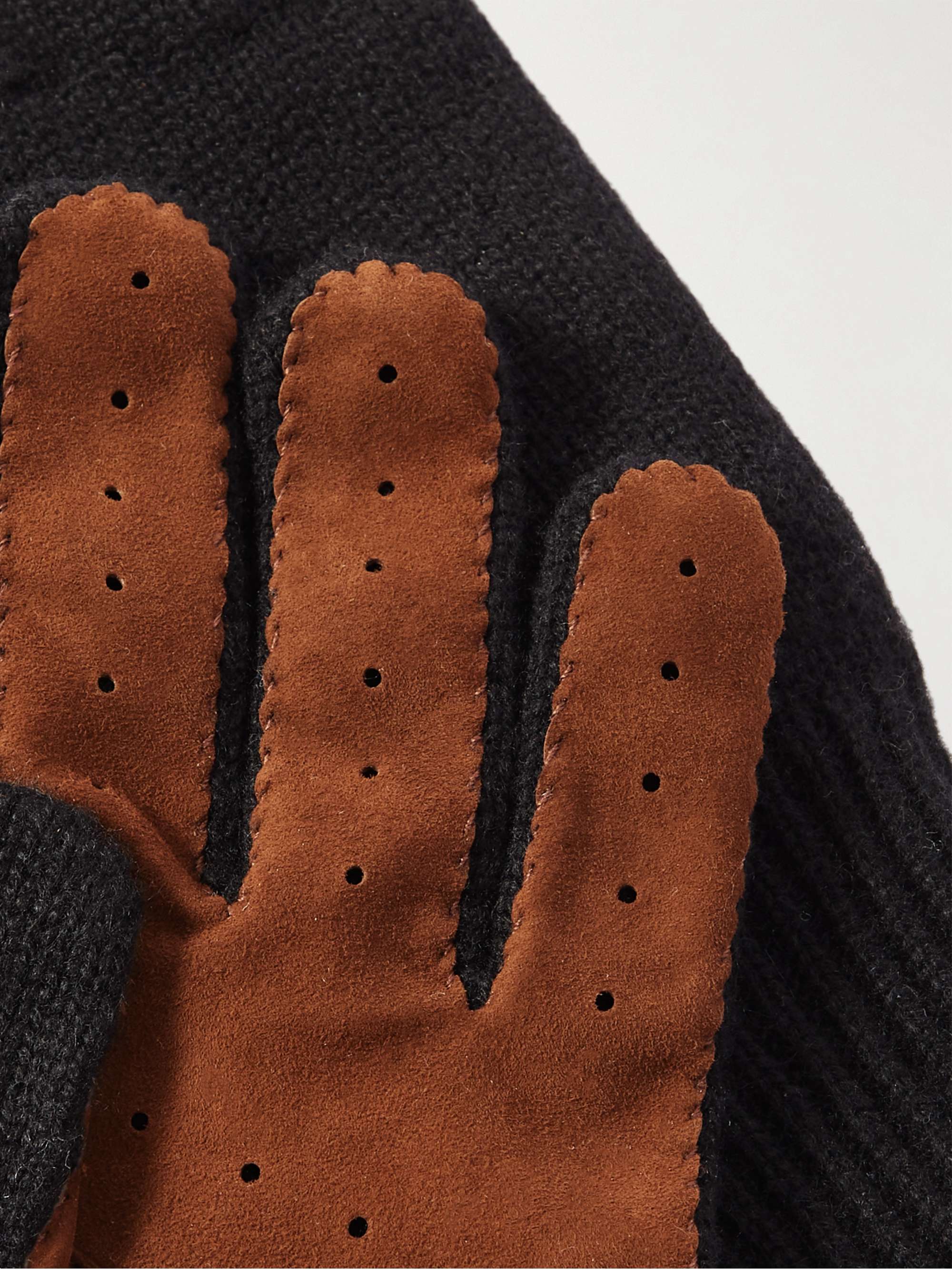 BRUNELLO CUCINELLI Suede-Trimmed Cashmere Gloves