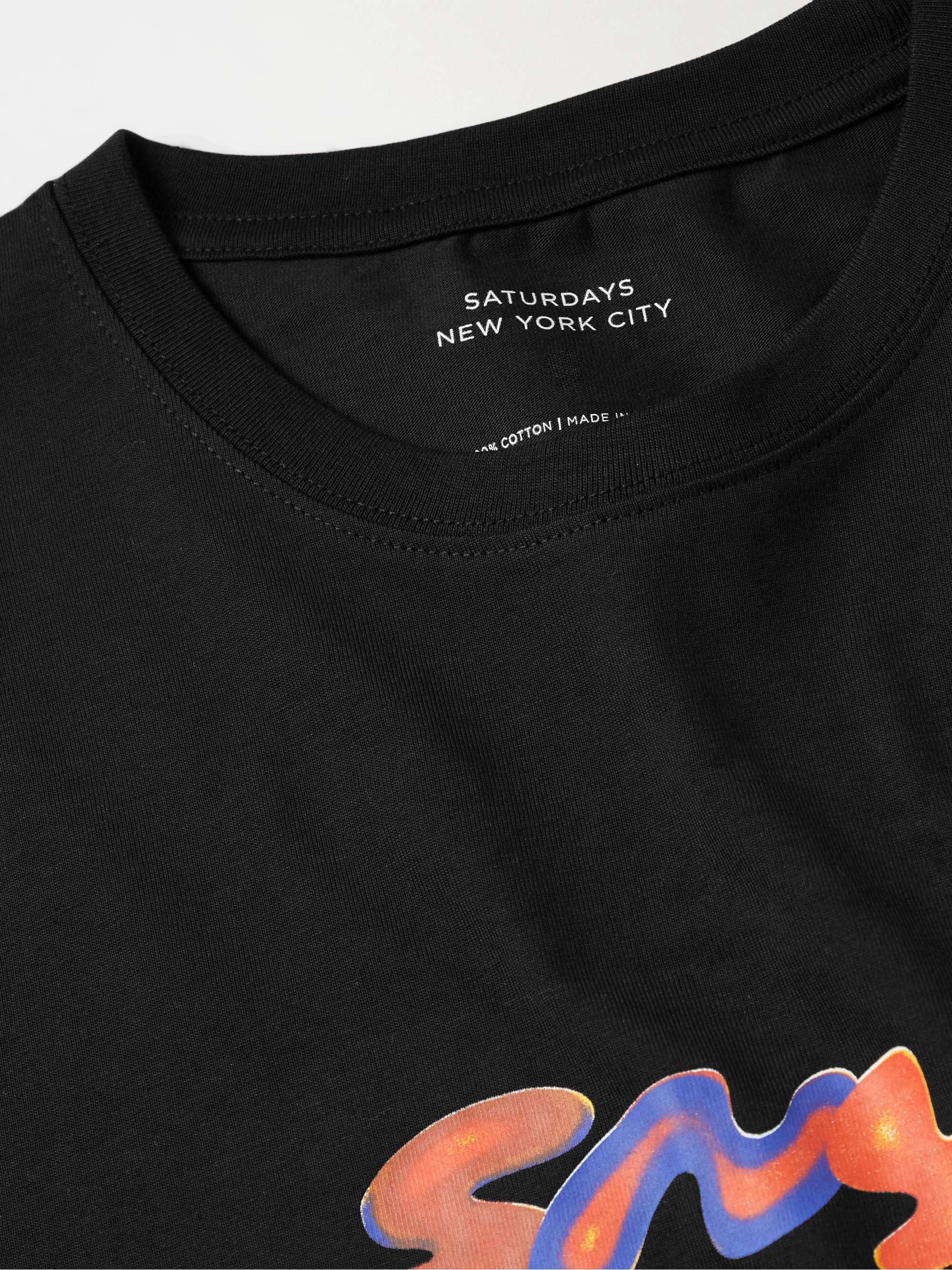 Black LogoPrint CottonJersey TShirt SATURDAYS NYC