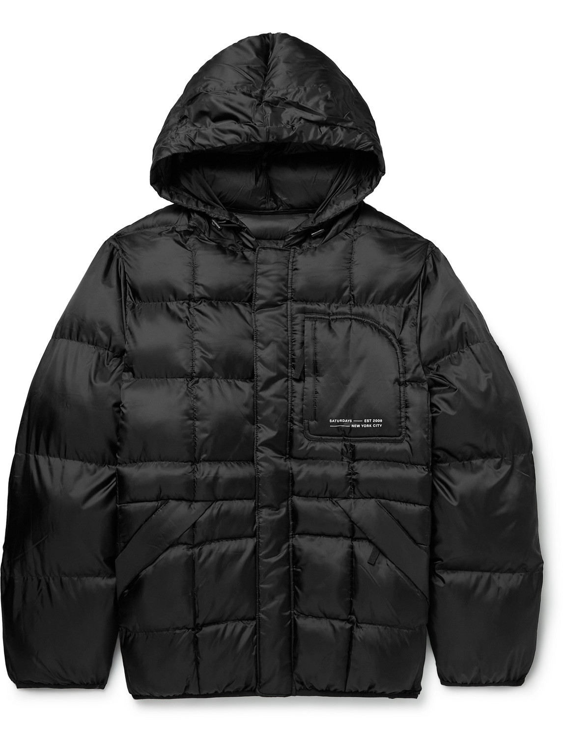 SATURDAYS SURF NYC MOMO LOGO-PRINT QUILTED SHELL HOODED JACKET