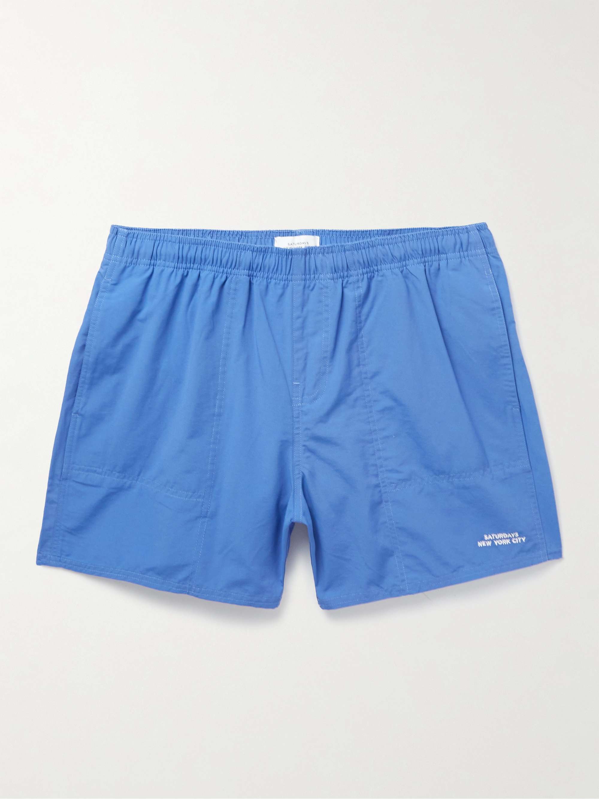SATURDAYS NYC Talley Shorth-Length Embroidered Swim Shorts for Men | MR ...