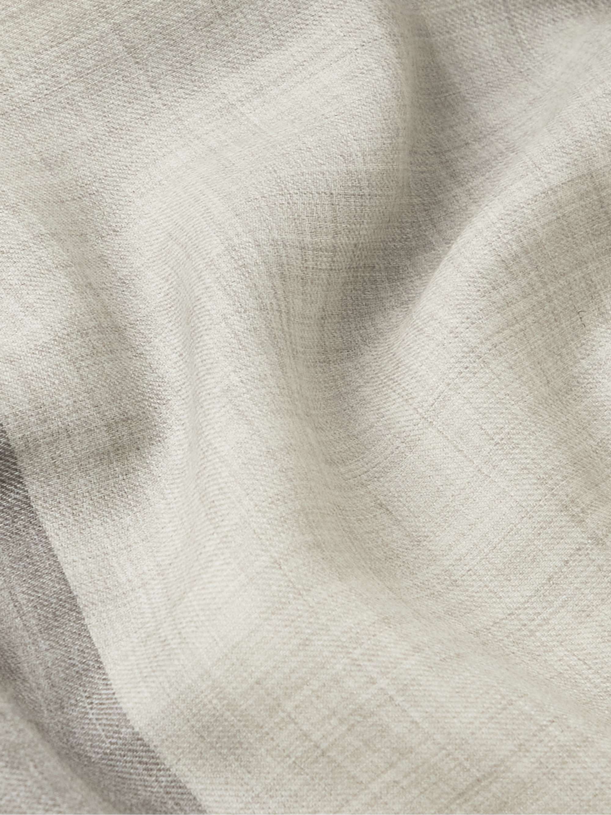 BRUNELLO CUCINELLI Frayed Colour-Block Cashmere Scarf