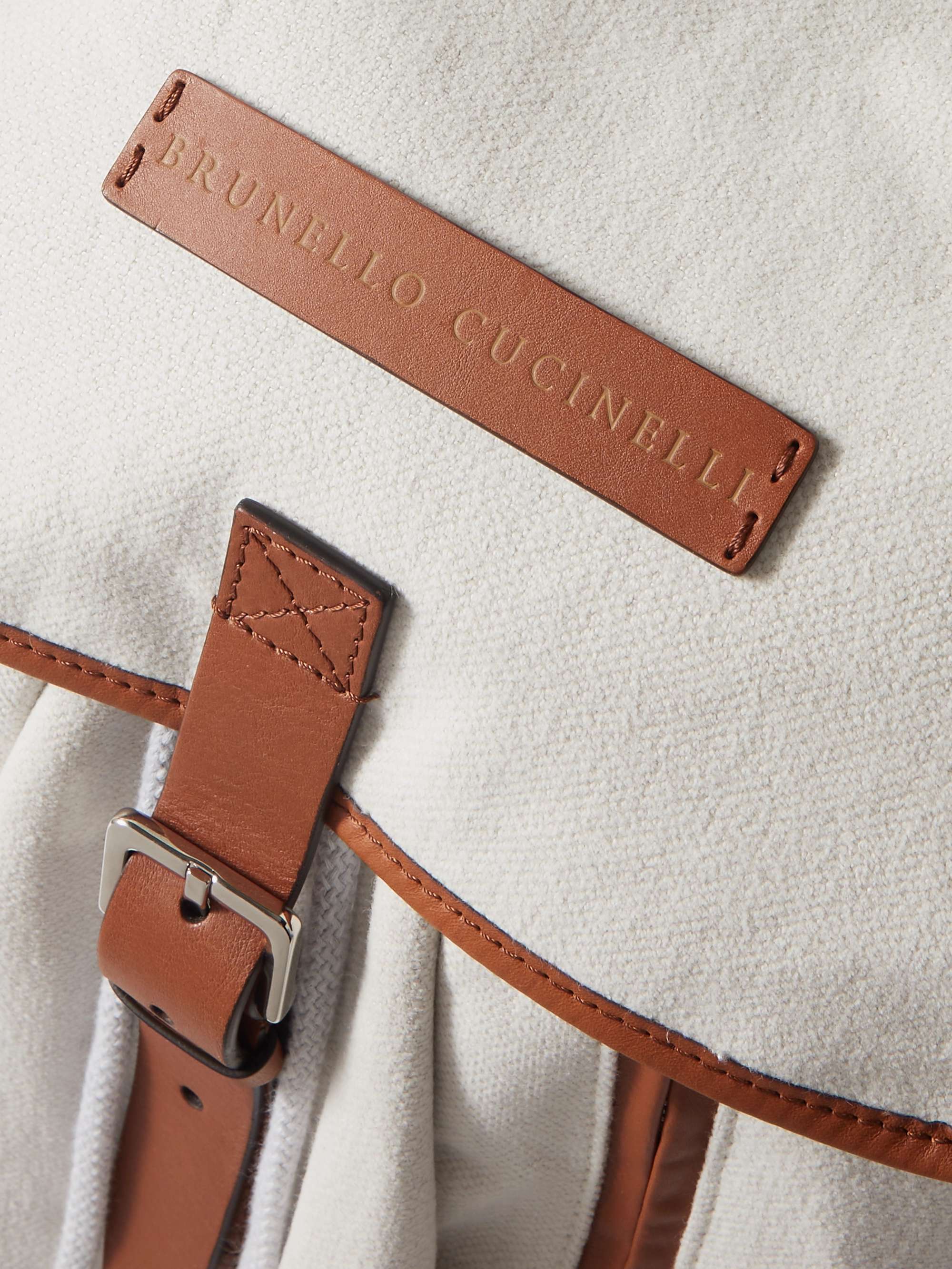 BRUNELLO CUCINELLI Leather-Trimmed Canvas Backpack