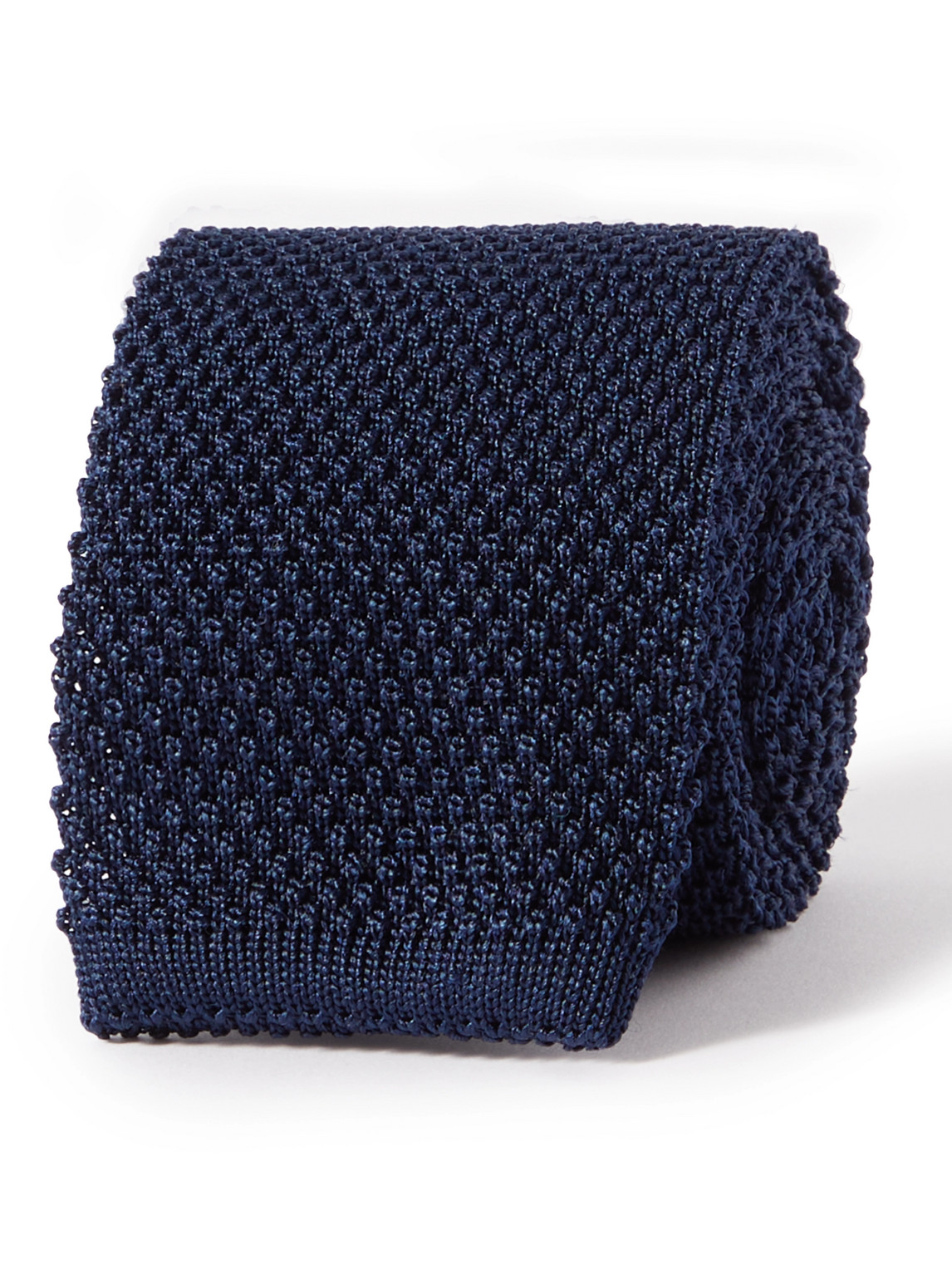 Shop Brunello Cucinelli 6cm Knitted Silk Tie In Blue