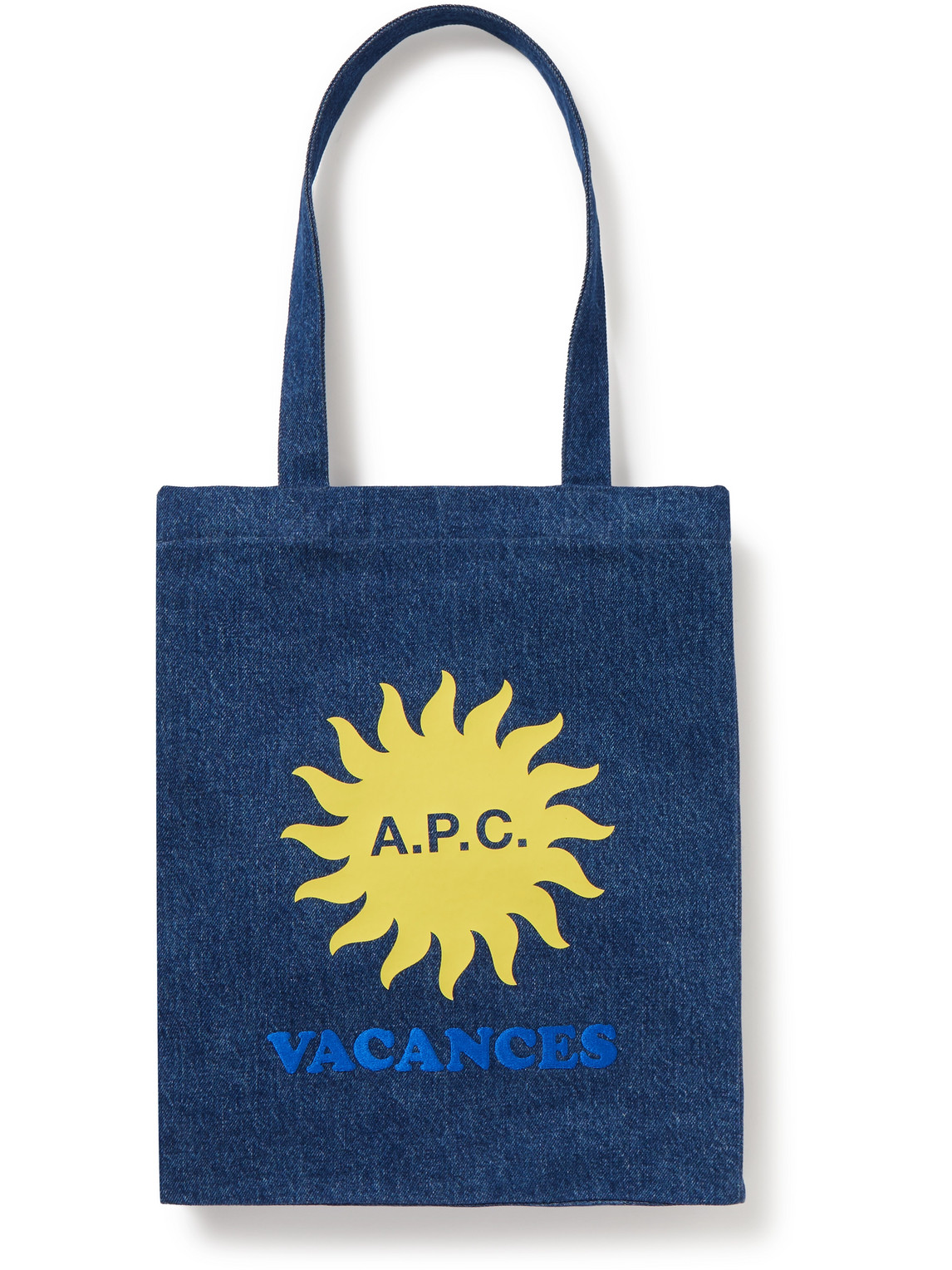 Lou Vacances Logo-Print Denim Tote Bag