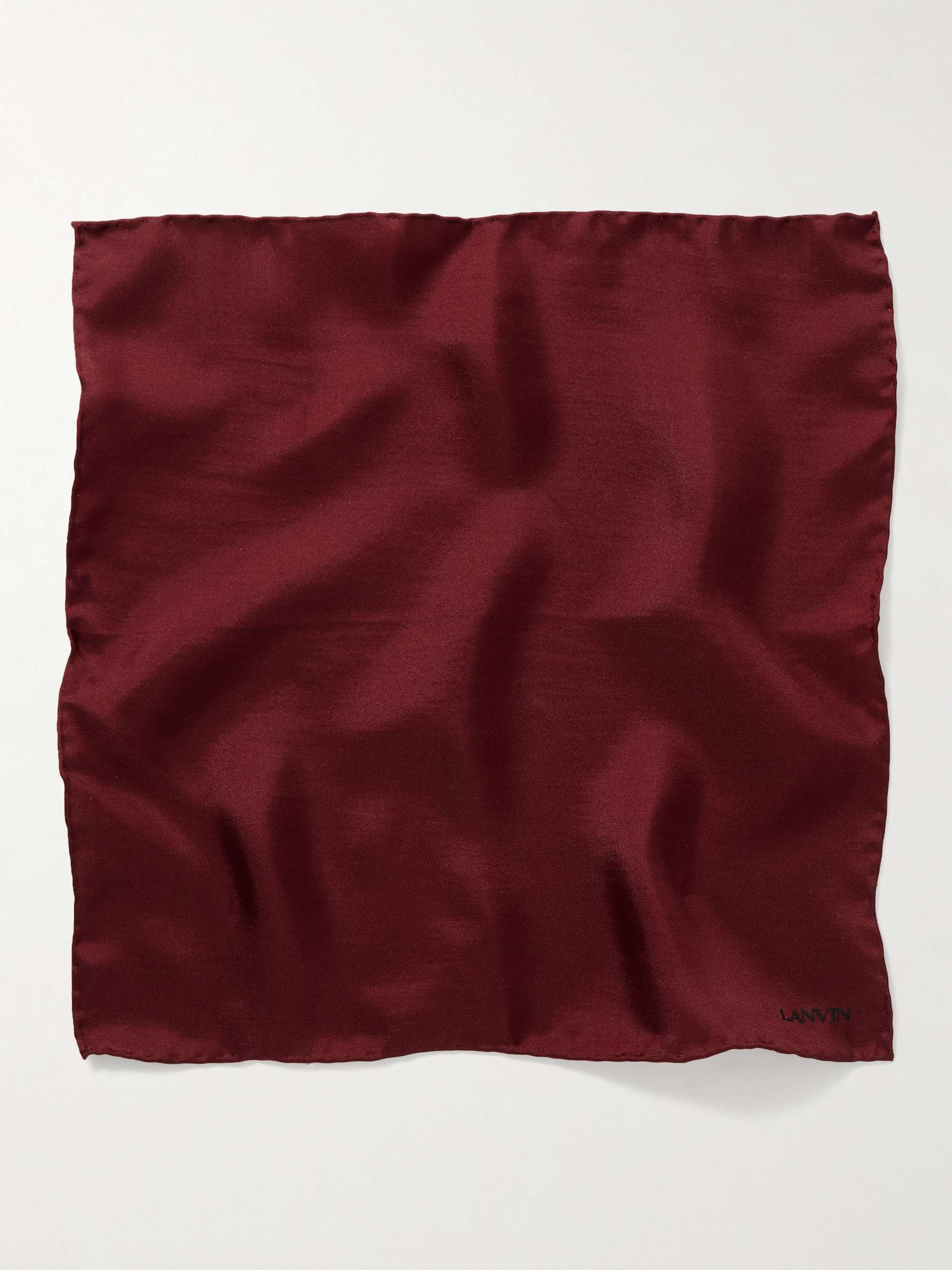 LANVIN Logo-Print Silk-Twill Pocket Square