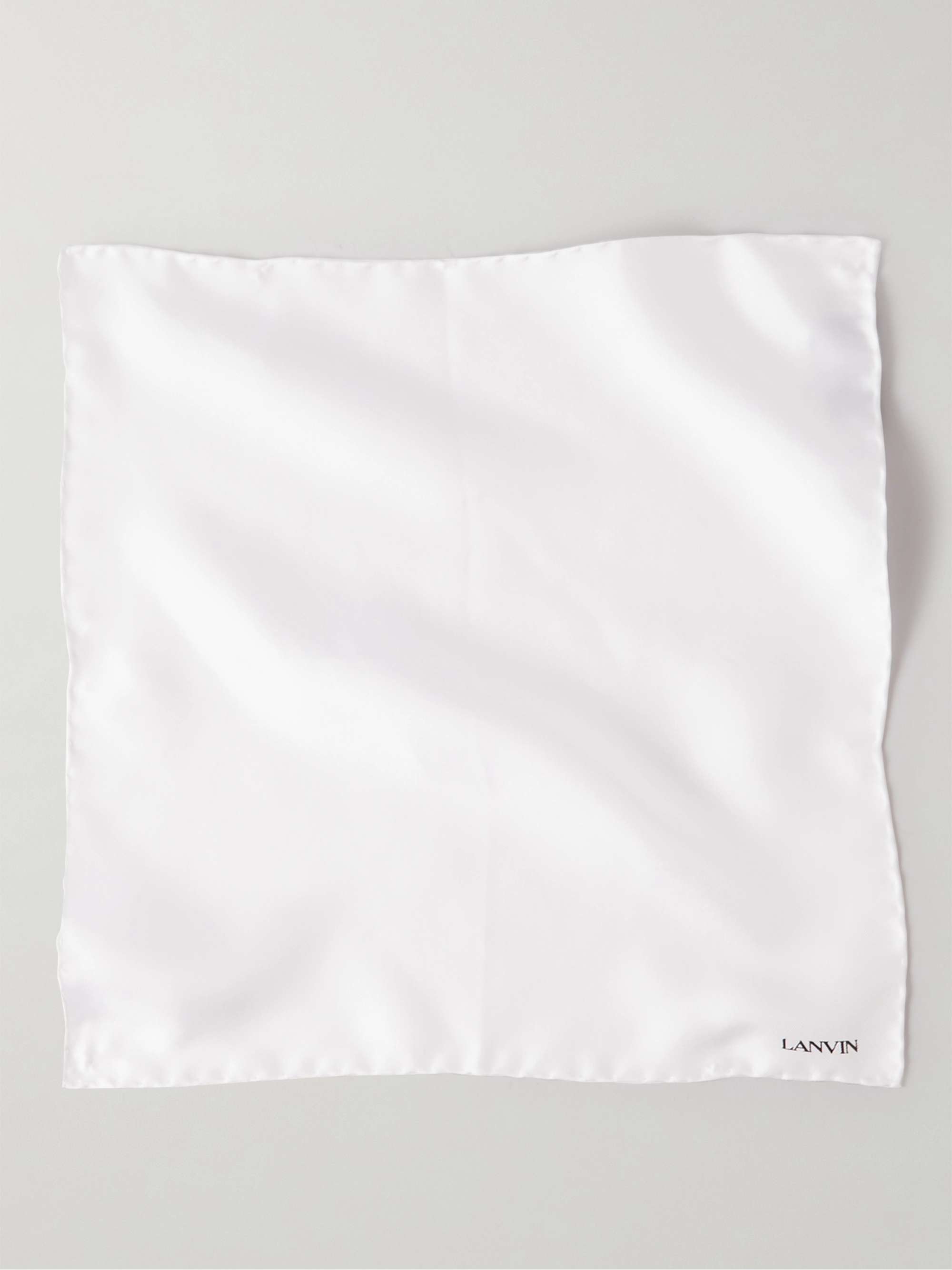 LANVIN Logo-Print Silk-Twill Pocket Square