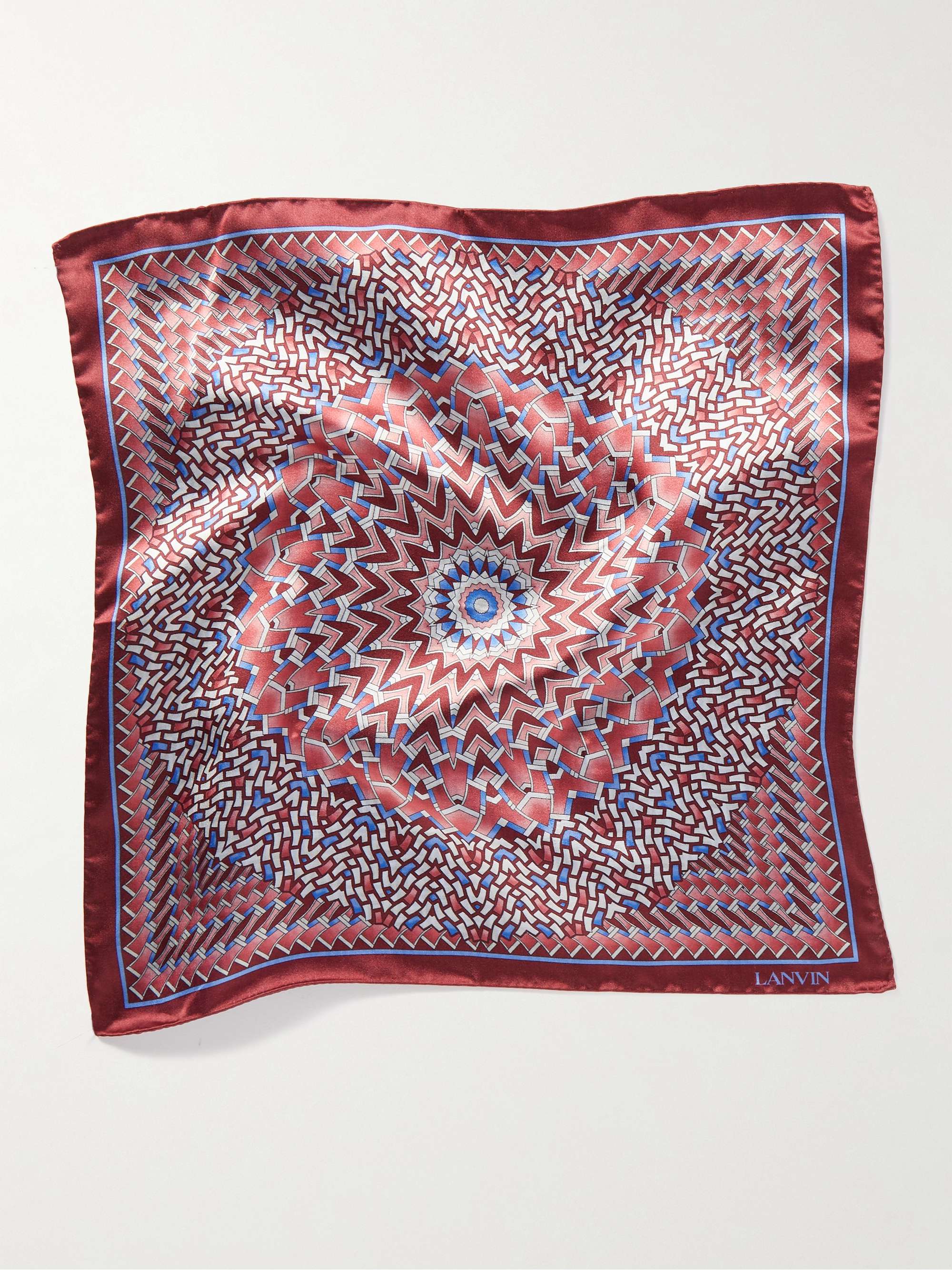 LANVIN Printed Silk Pocket Square