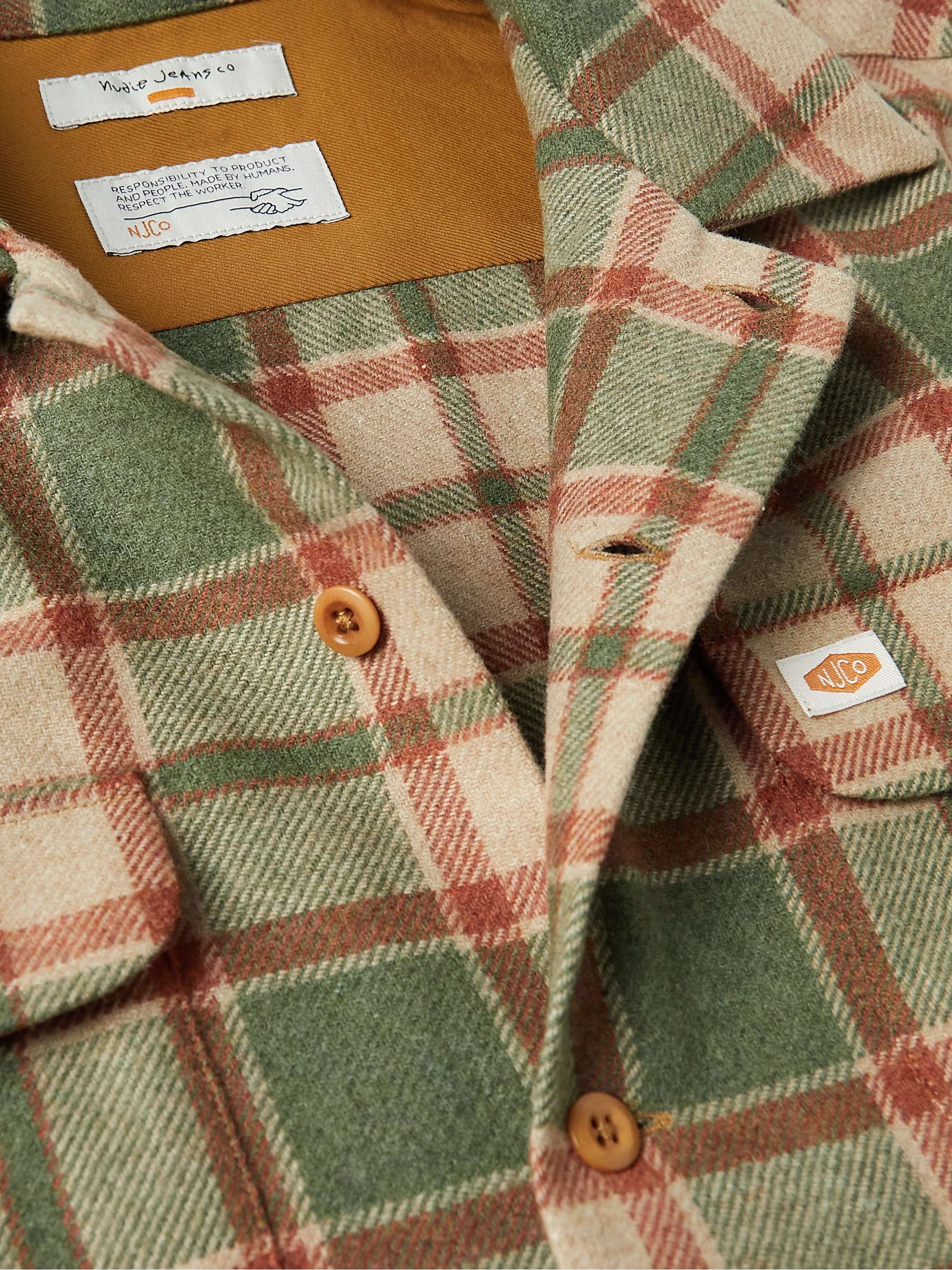 NUDIE JEANS Sten Checked Wool-Blend Flannel Shirt