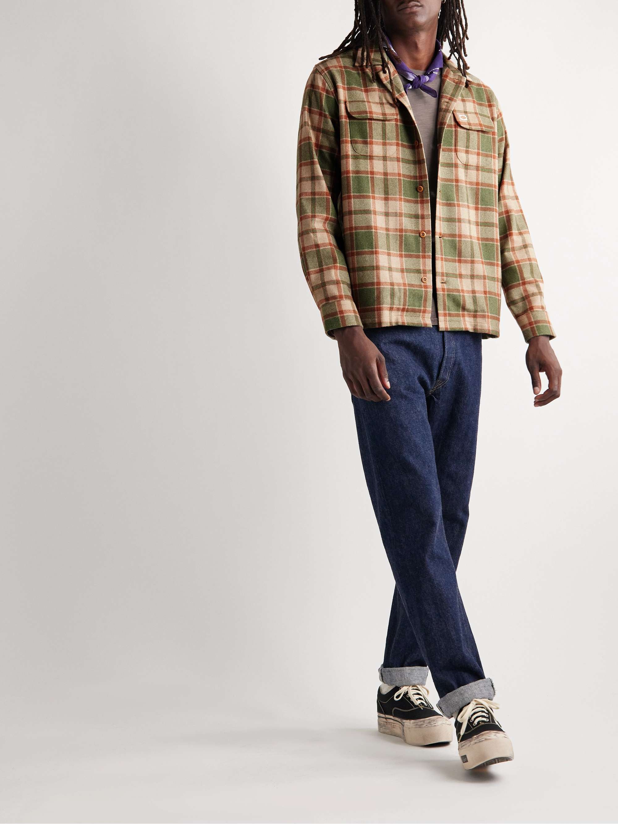 NUDIE JEANS Sten Checked Wool-Blend Flannel Shirt