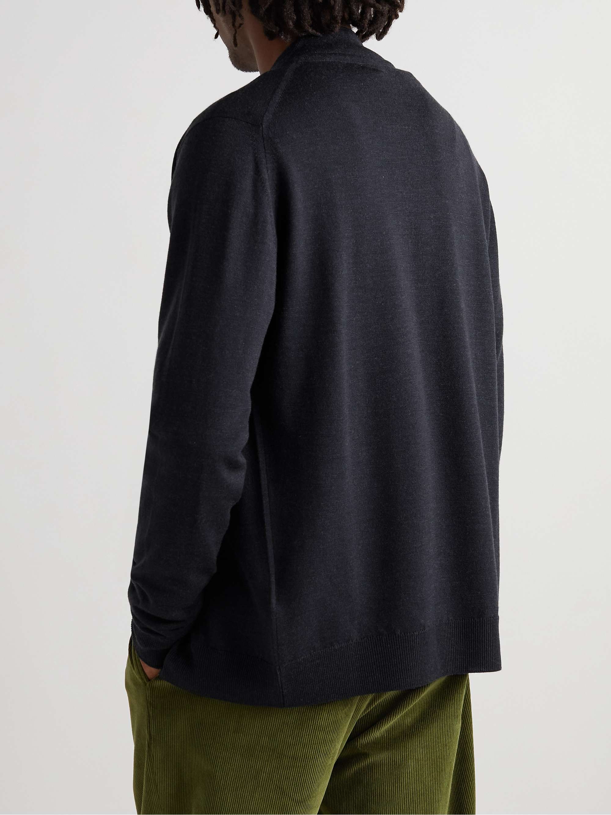 JOHN SMEDLEY Maclean Slim-Fit Merino Wool Zip-Up Cardigan