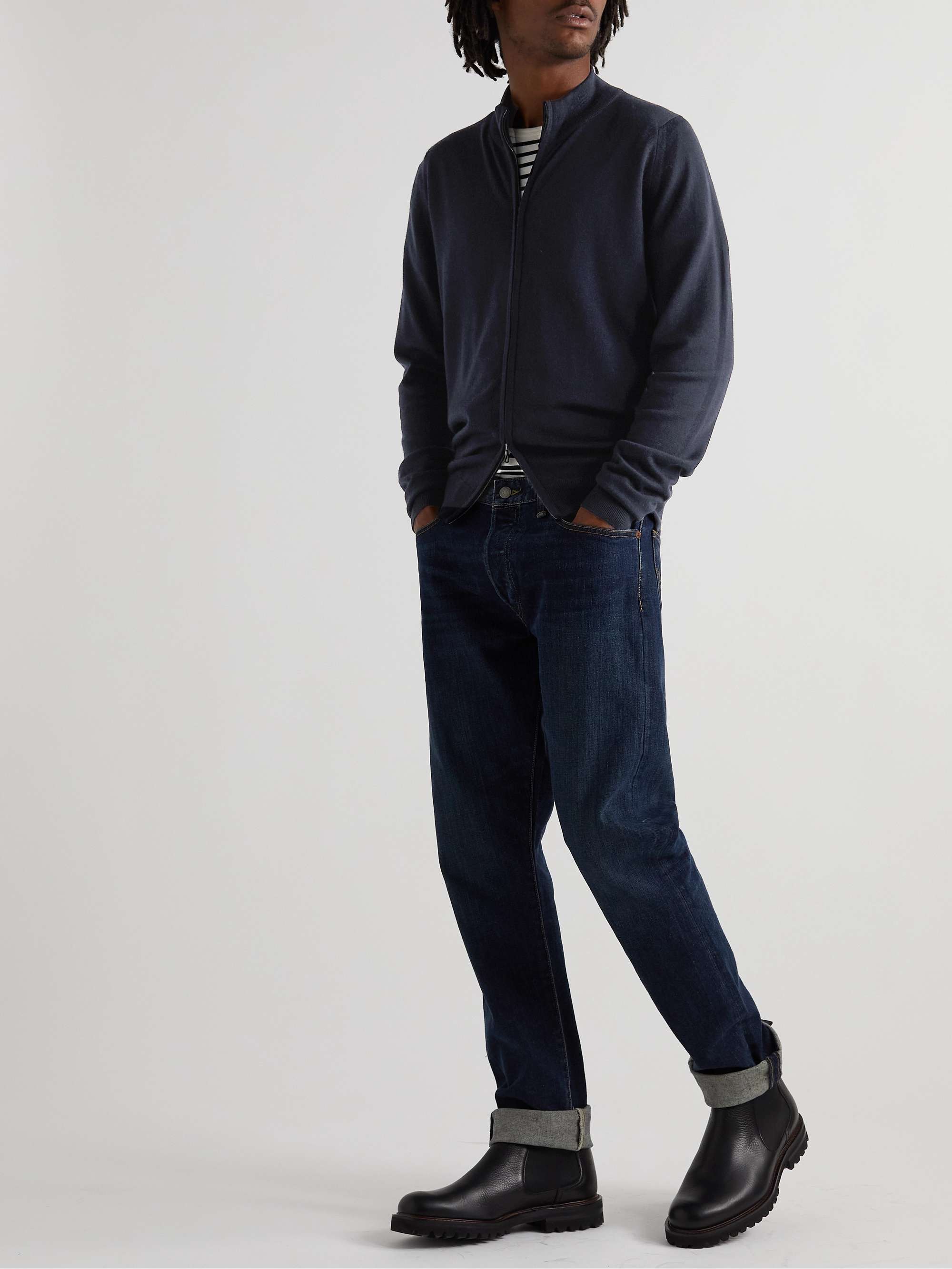 JOHN SMEDLEY Claygate Slim-Fit Merino Wool Zip-Up Cardigan for Men 