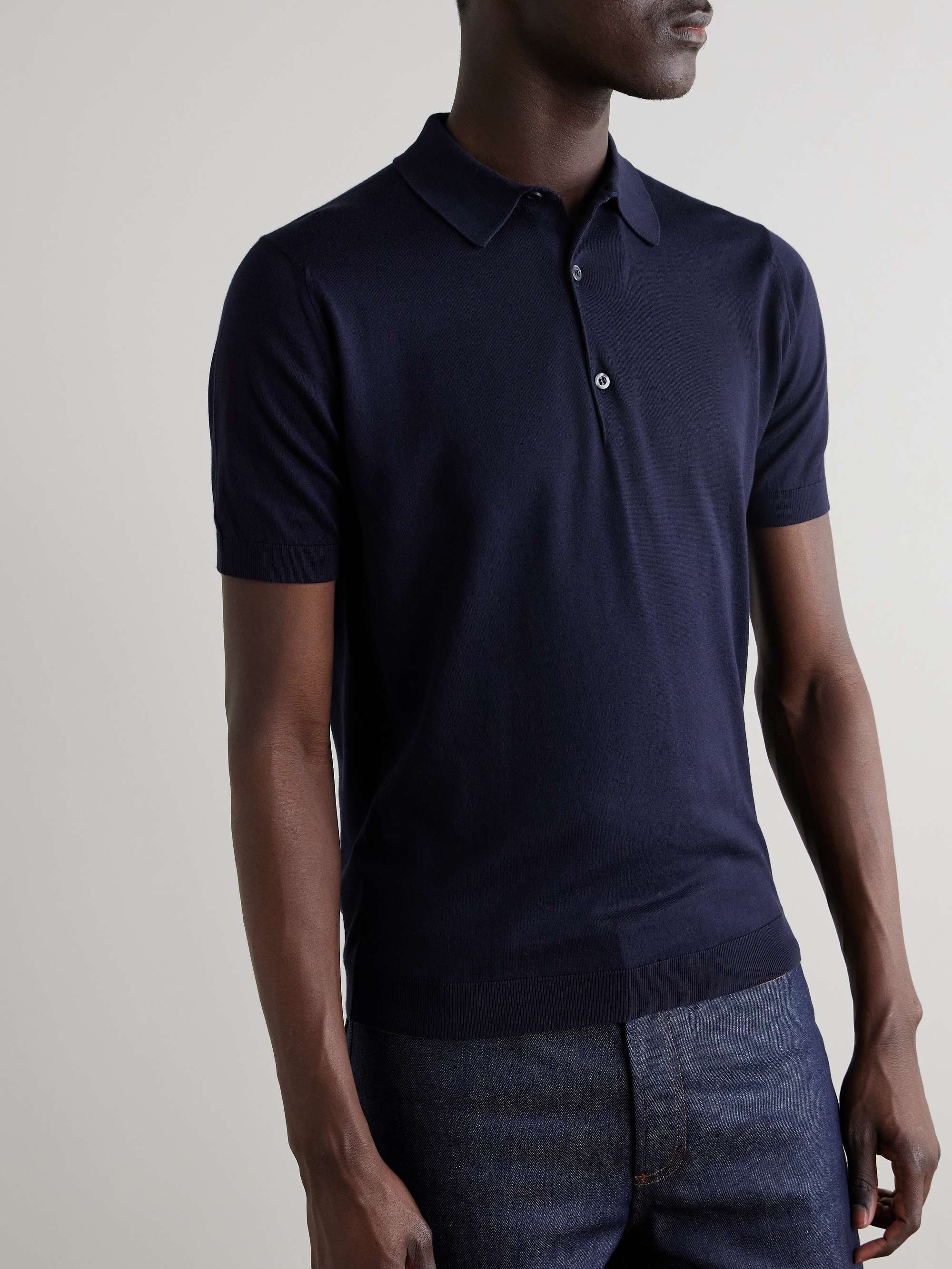 JOHN SMEDLEY Adrian Slim-Fit Sea Island Cotton Polo Shirt