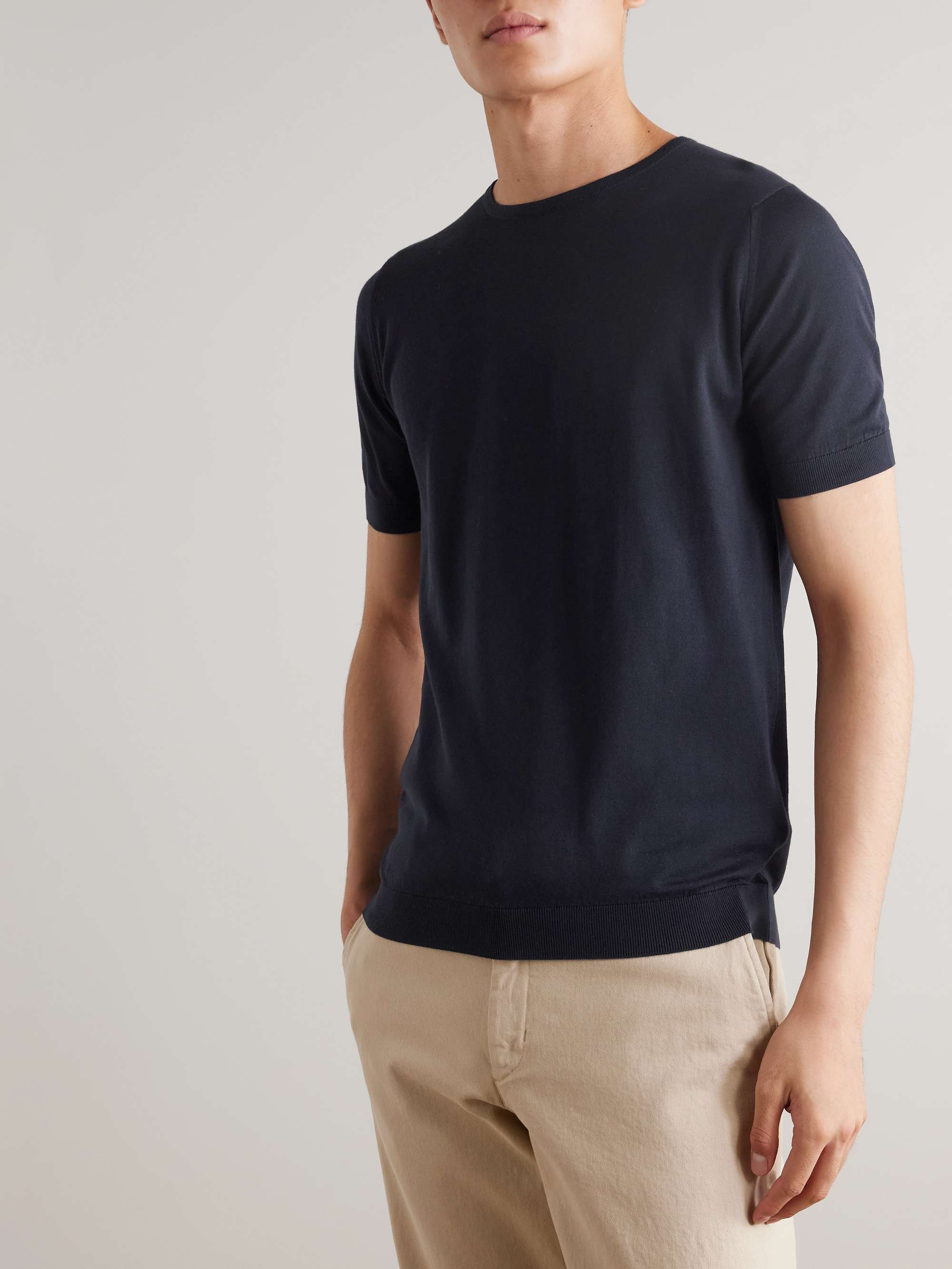 JOHN SMEDLEY Belden Slim-Fit Sea Island Cotton T-Shirt