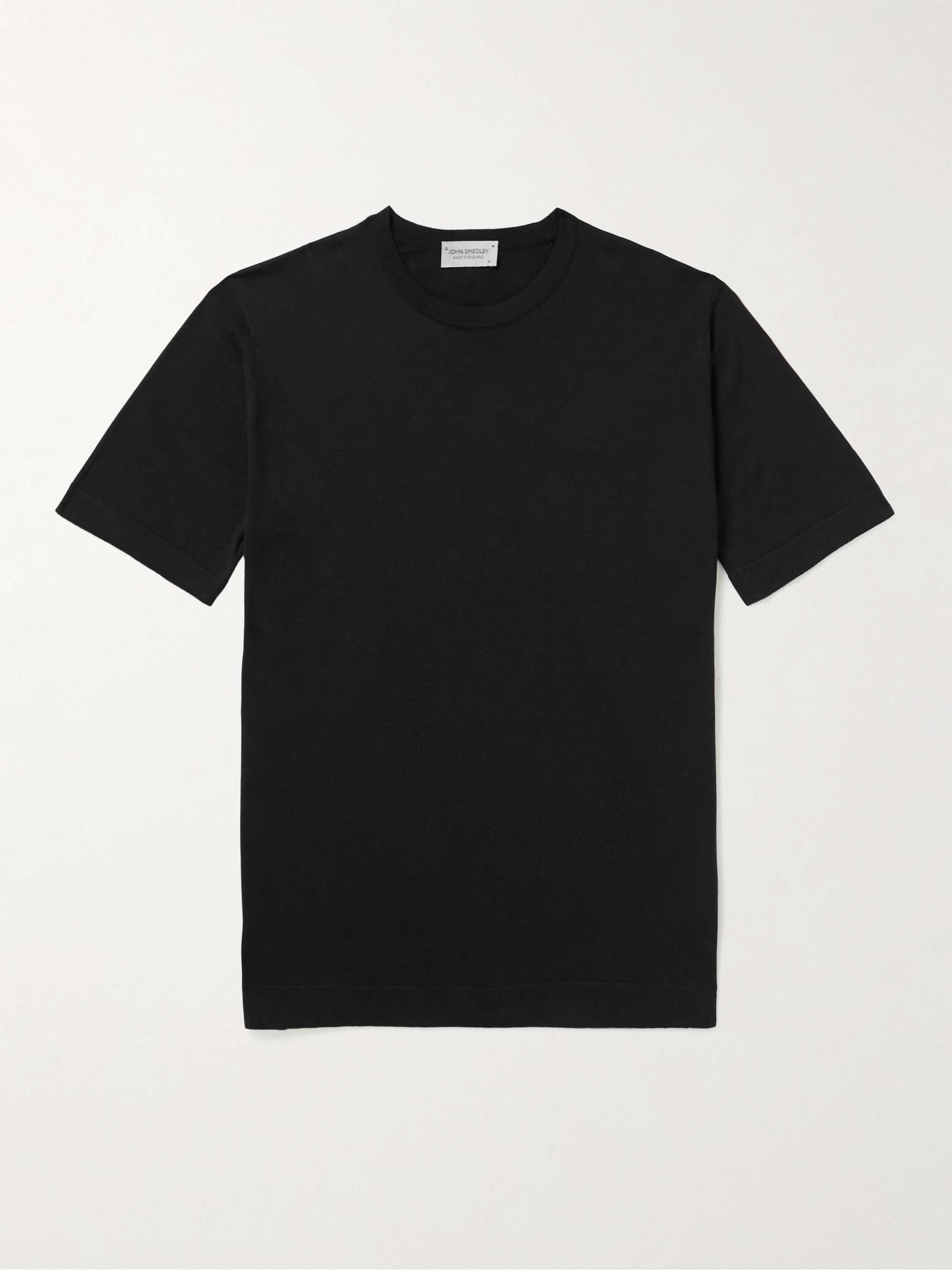 Black Lorca Slim-Fit Sea Island Cotton T-Shirt | JOHN SMEDLEY | MR PORTER