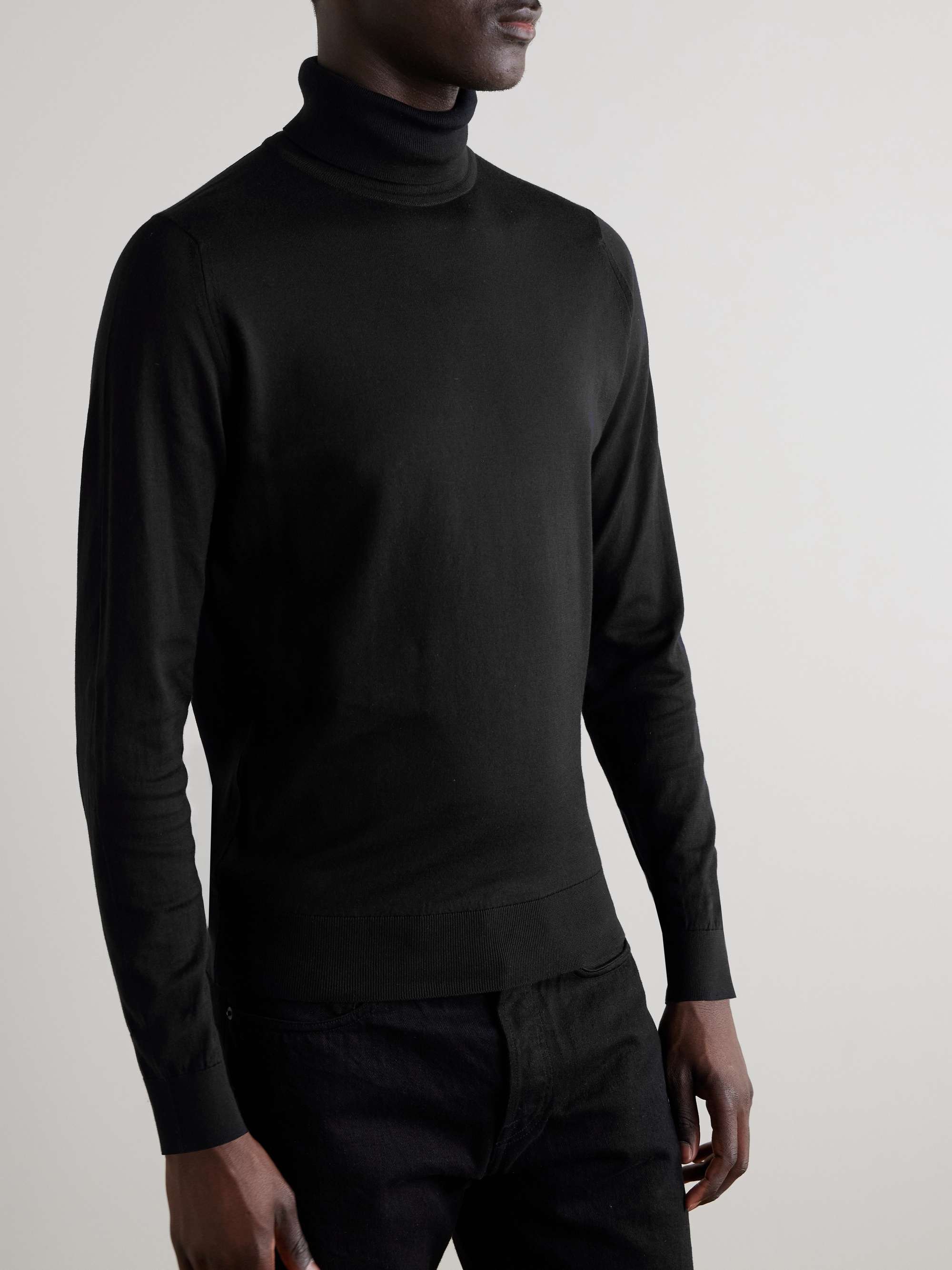JOHN SMEDLEY Hawley Slim-Fit Sea Island Cotton Rollneck Sweater