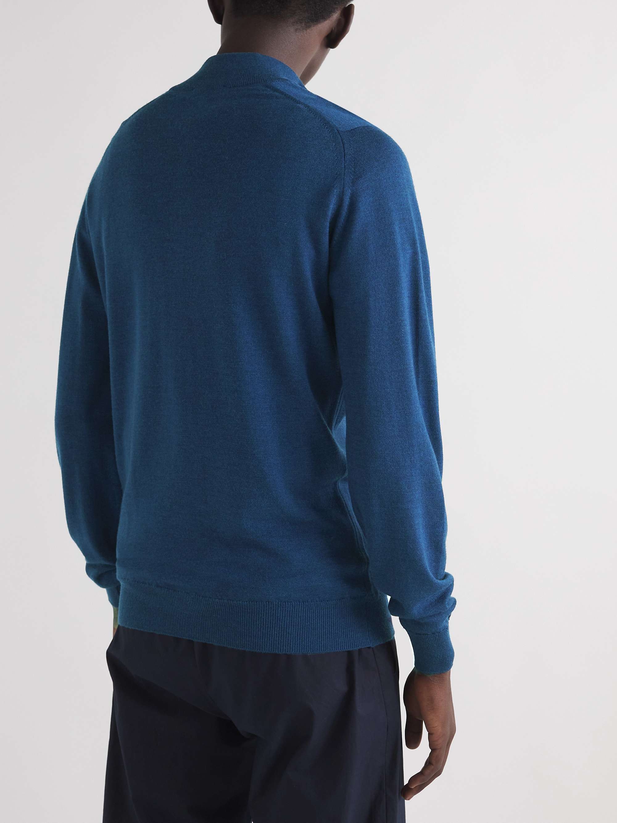 JOHN SMEDLEY Tapton Slim-Fit Merino Wool Half-Zip Sweater