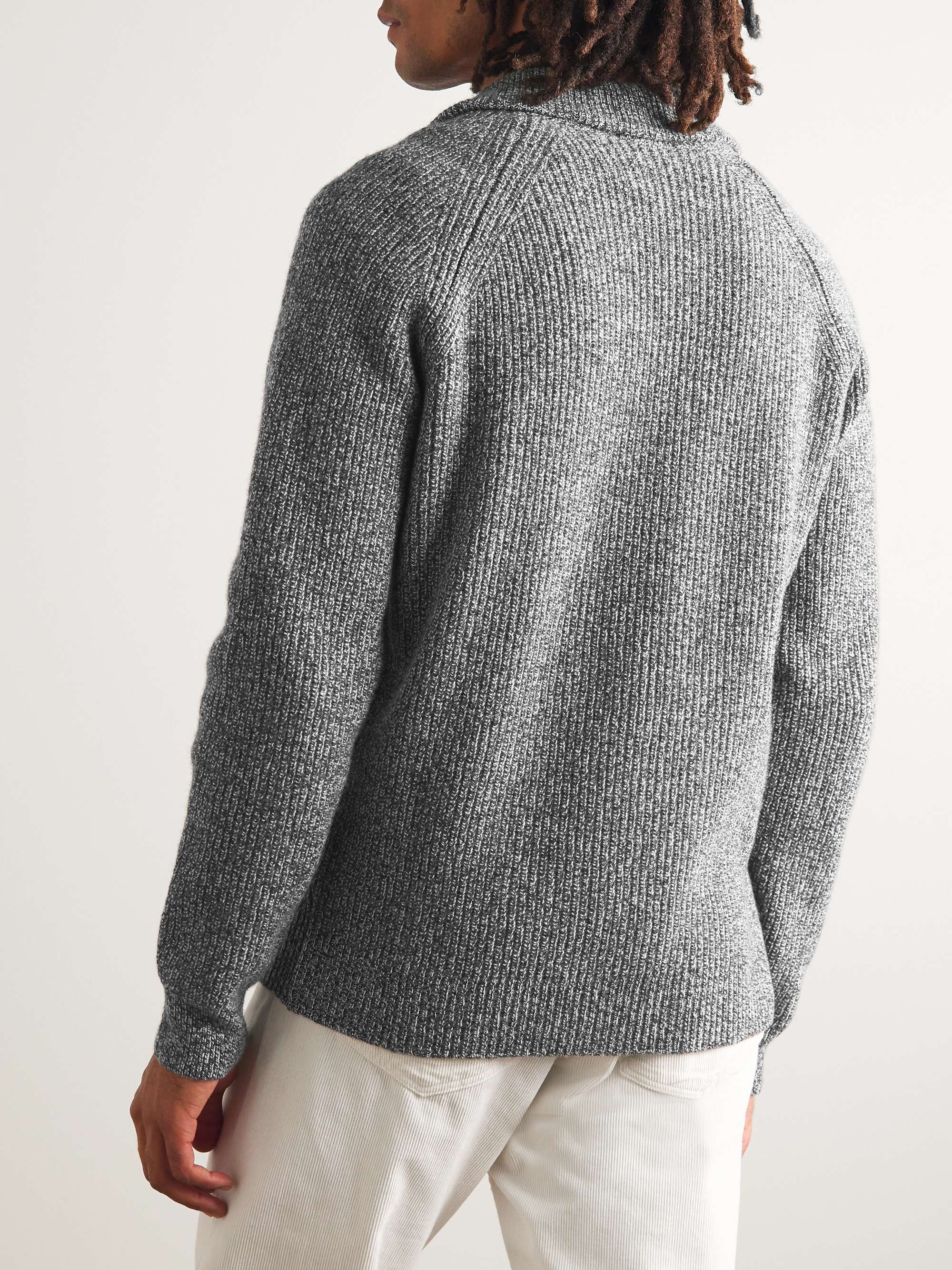 JOHN SMEDLEY Thatch Recycled Cashmere and Merino Wool-Blend Zip-Up Cardigan