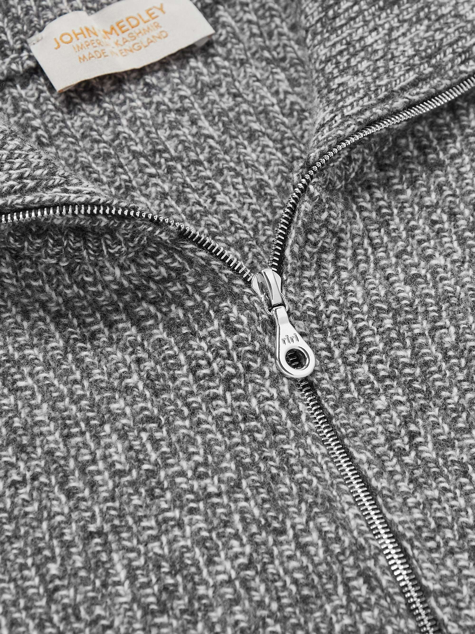 JOHN SMEDLEY Thatch Recycled Cashmere and Merino Wool-Blend Zip-Up Cardigan