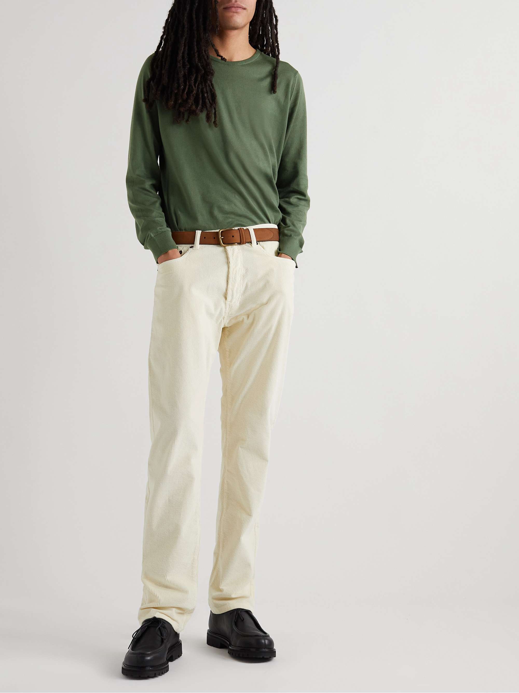 JOHN SMEDLEY Hatfield Slim-Fit Sea Island Cotton Sweater for Men | MR ...