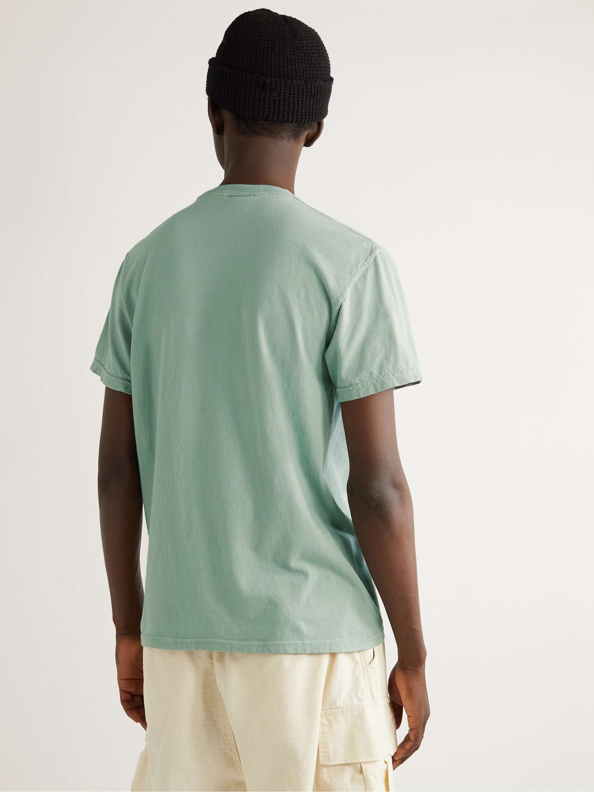 MANRESA Garment-Dyed Printed Cotton-Jersey T-Shirt
