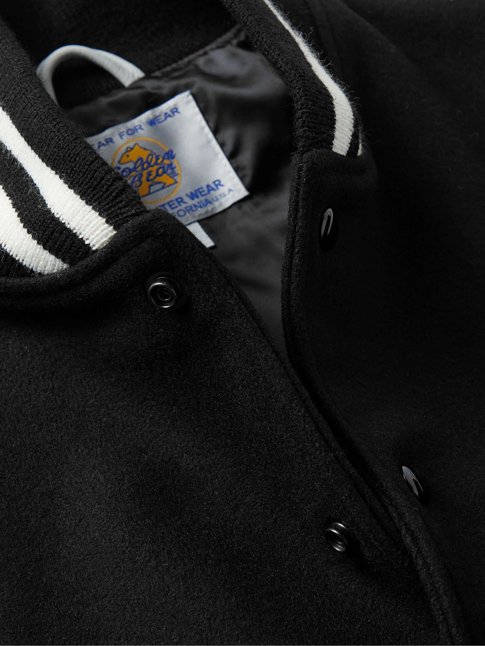 GOLDEN BEAR The Hayes Leather-Trimmed Wool-Blend Varsity Jacket