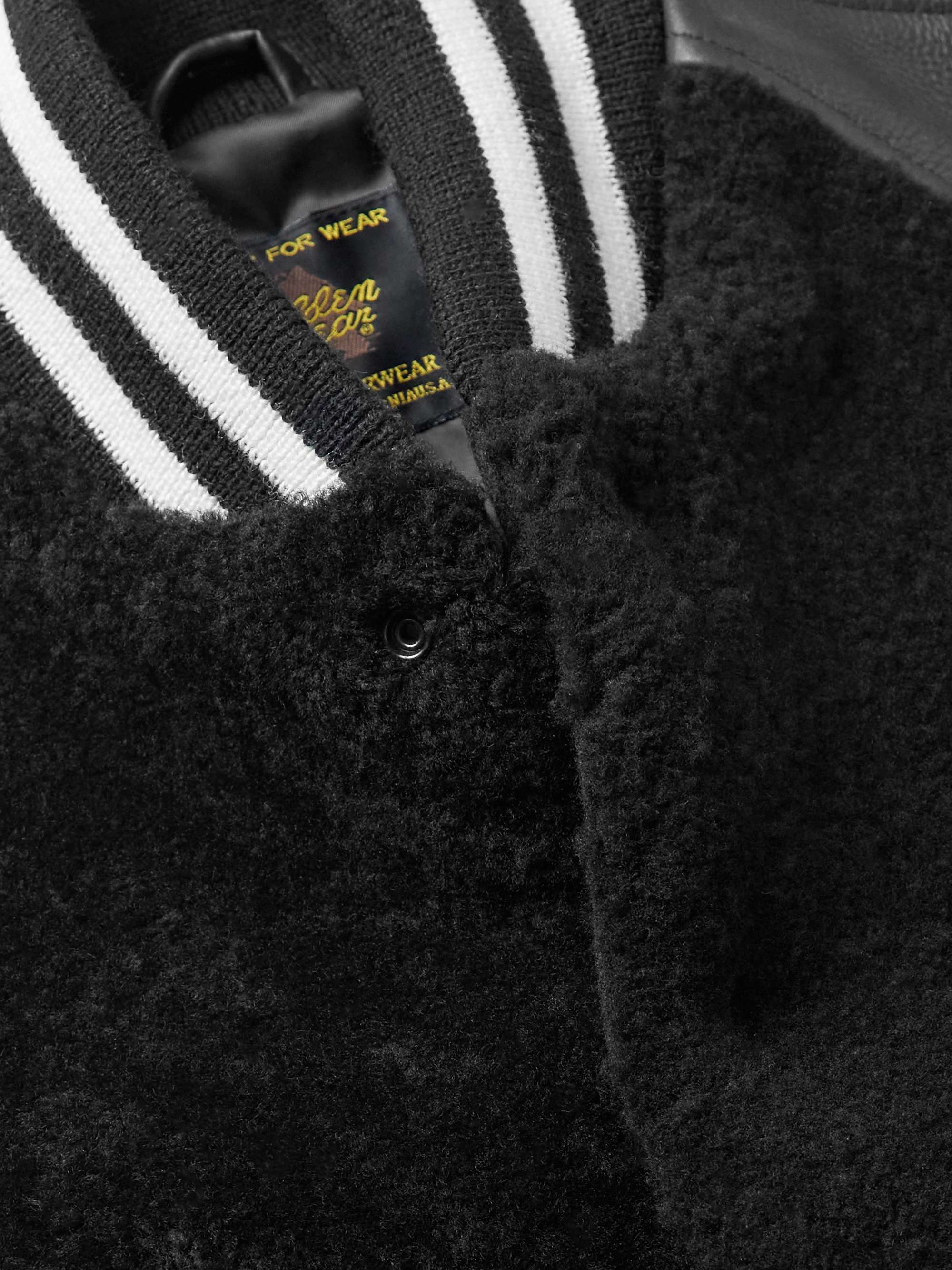 GOLDEN BEAR The Albany Shearling and Leather Bomber Jacket