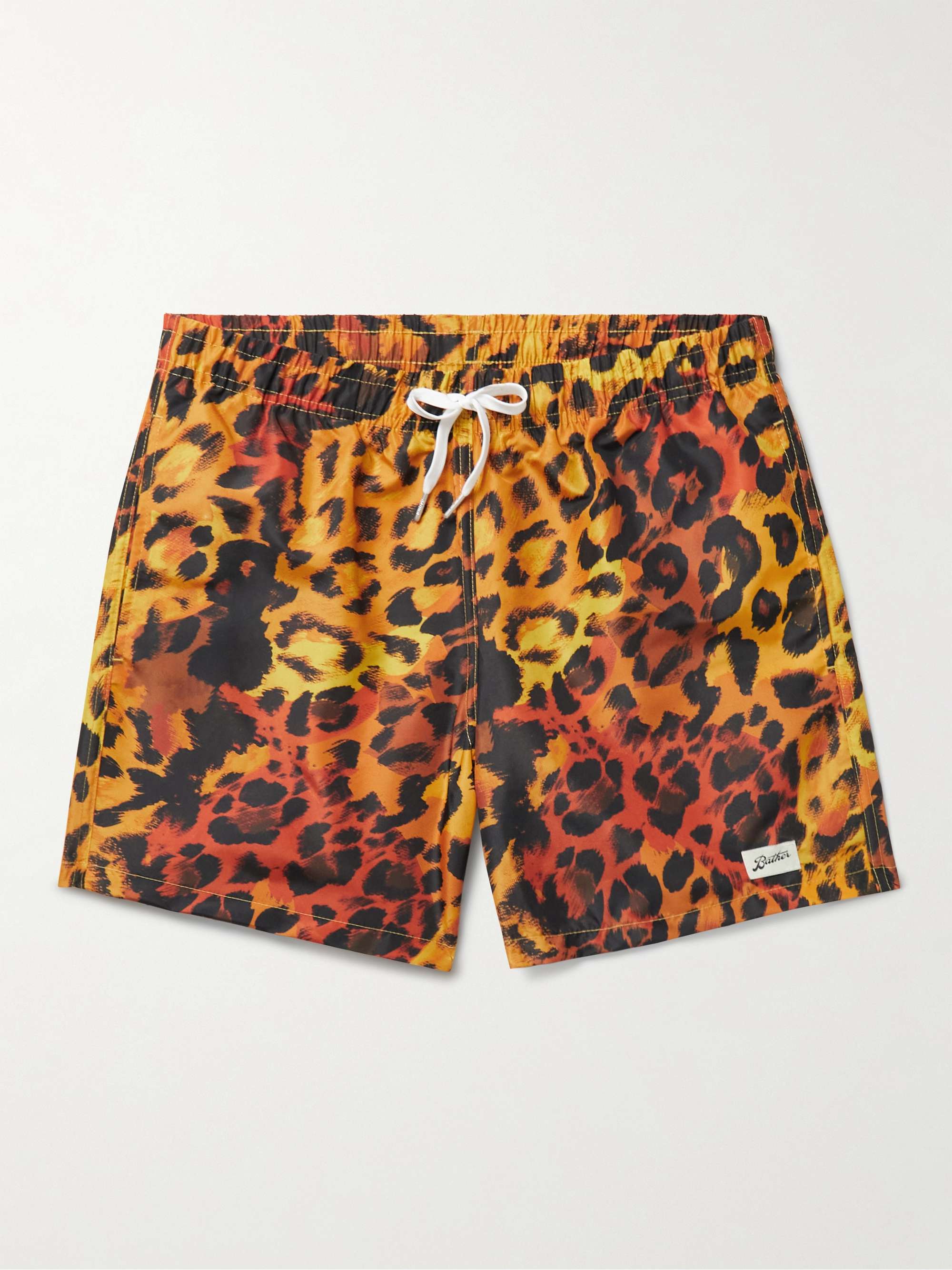 BATHER StraightLeg MidLength LeopardPrint Swim Shorts for Men MR