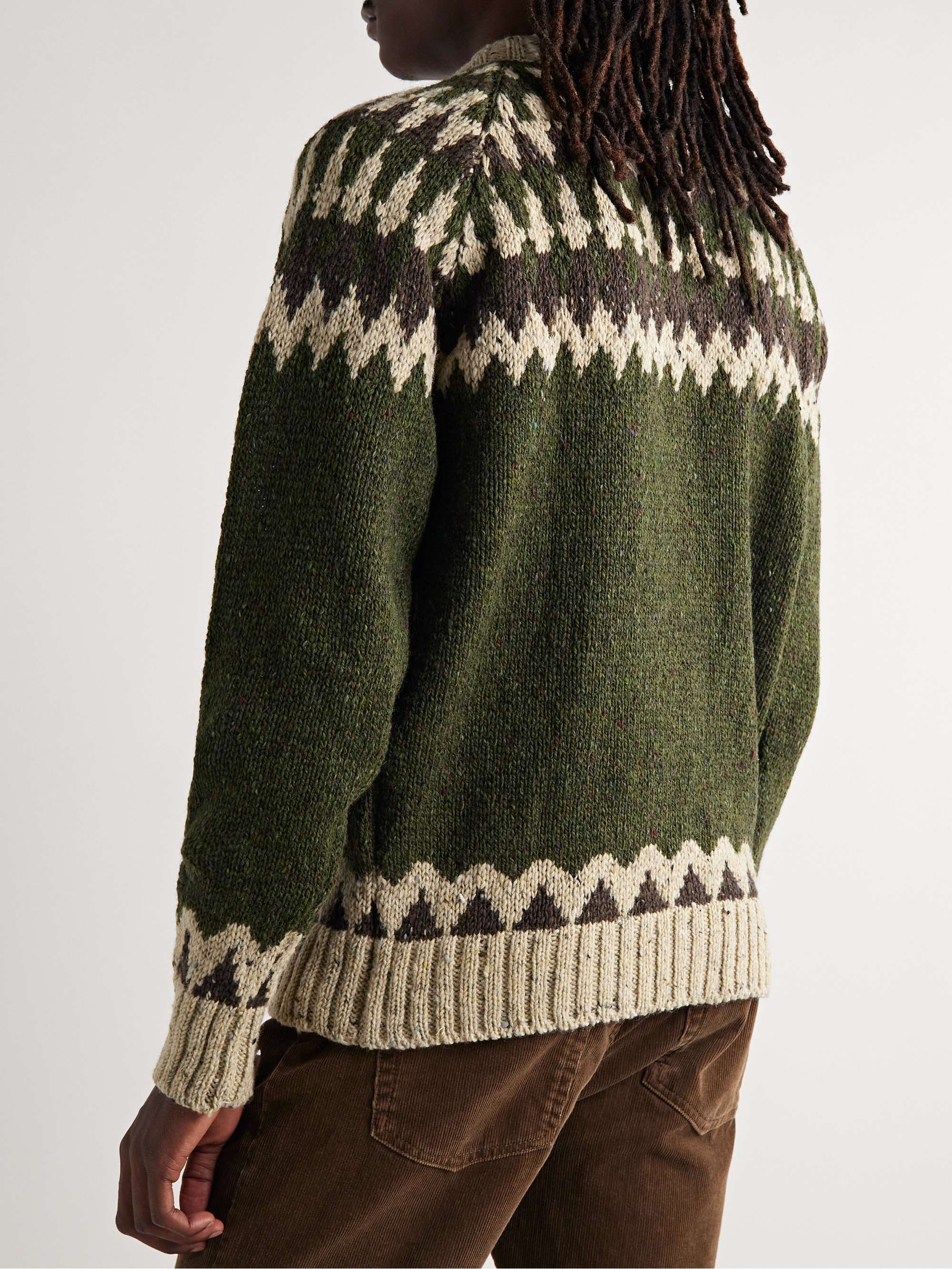 HOWLIN' Before the Snowfall Fair Isle Wool and Mohair-Blend Sweater