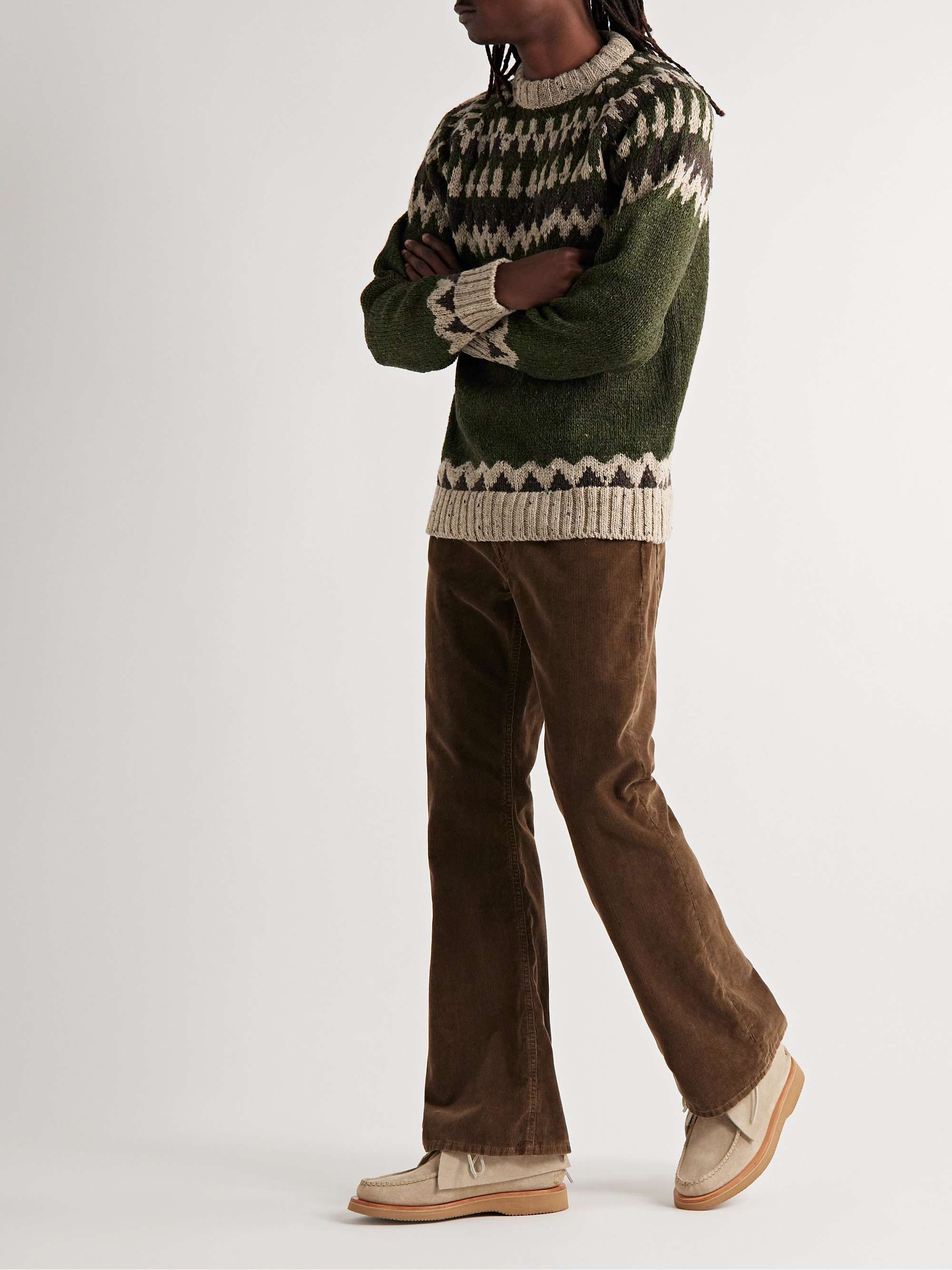 HOWLIN' Before the Snowfall Fair Isle Wool and Mohair-Blend Sweater