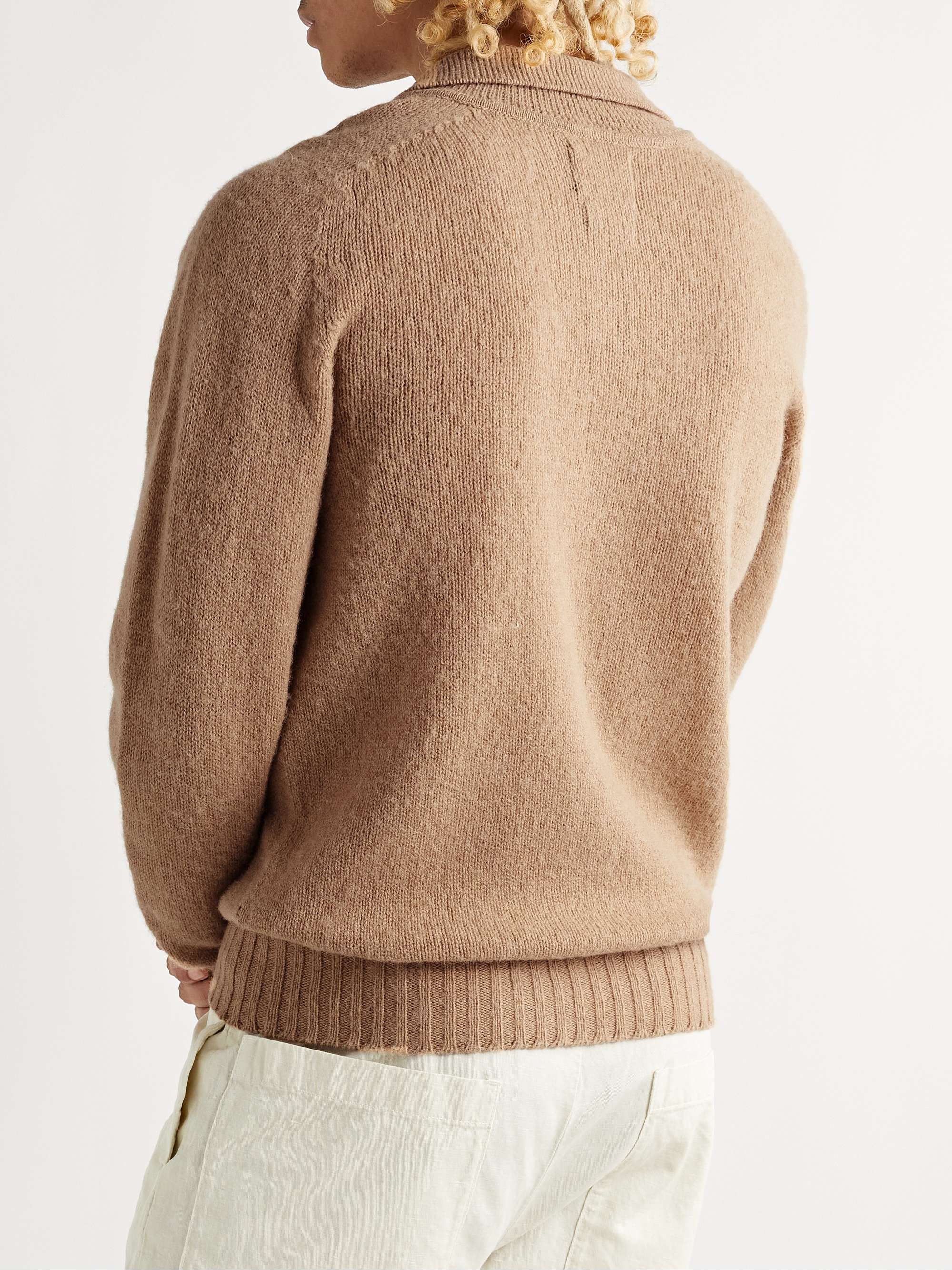 HOWLIN' Ghost Pressure Brushed-Wool Polo Shirt