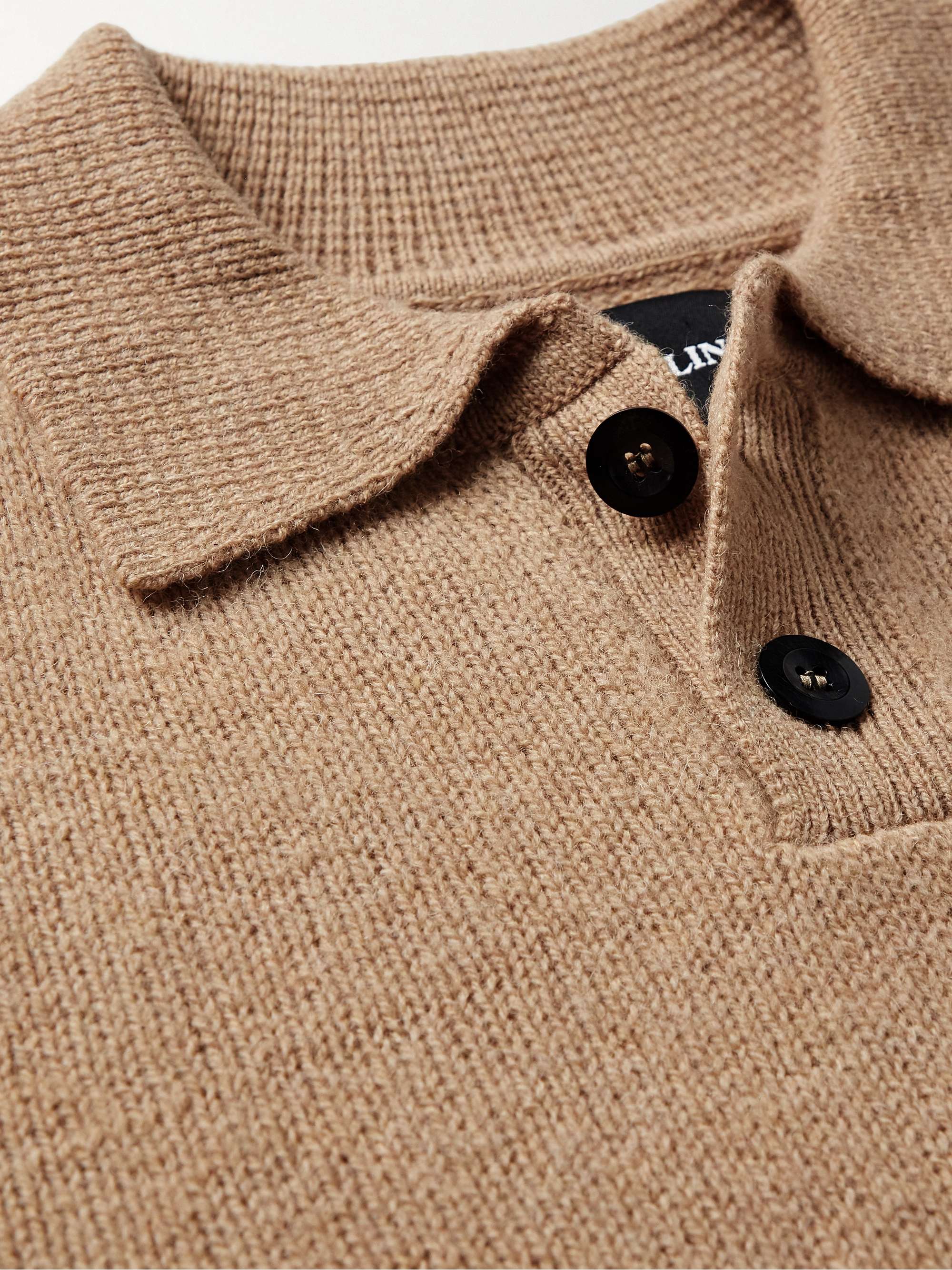 HOWLIN' Ghost Pressure Brushed-Wool Polo Shirt