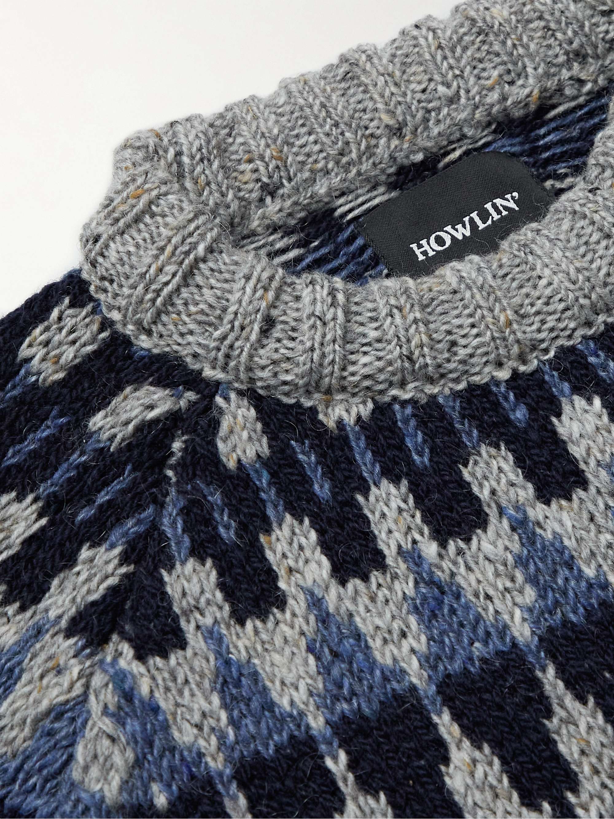 HOWLIN' Before the Snowfall Fair Isle Wool and Mohair-Blend Sweater