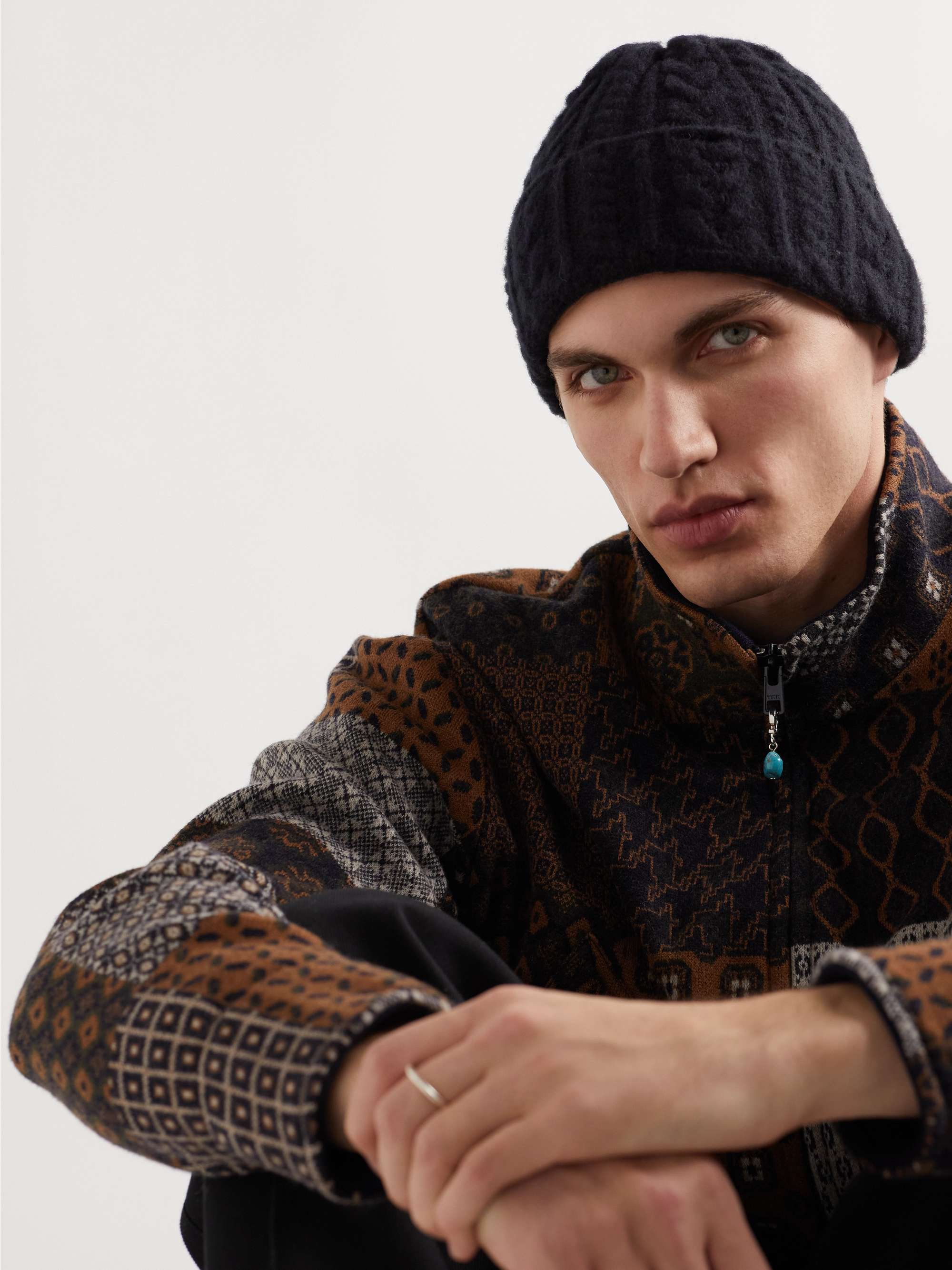 HOWLIN' Festival Cable-Knit Lambswool Beanie