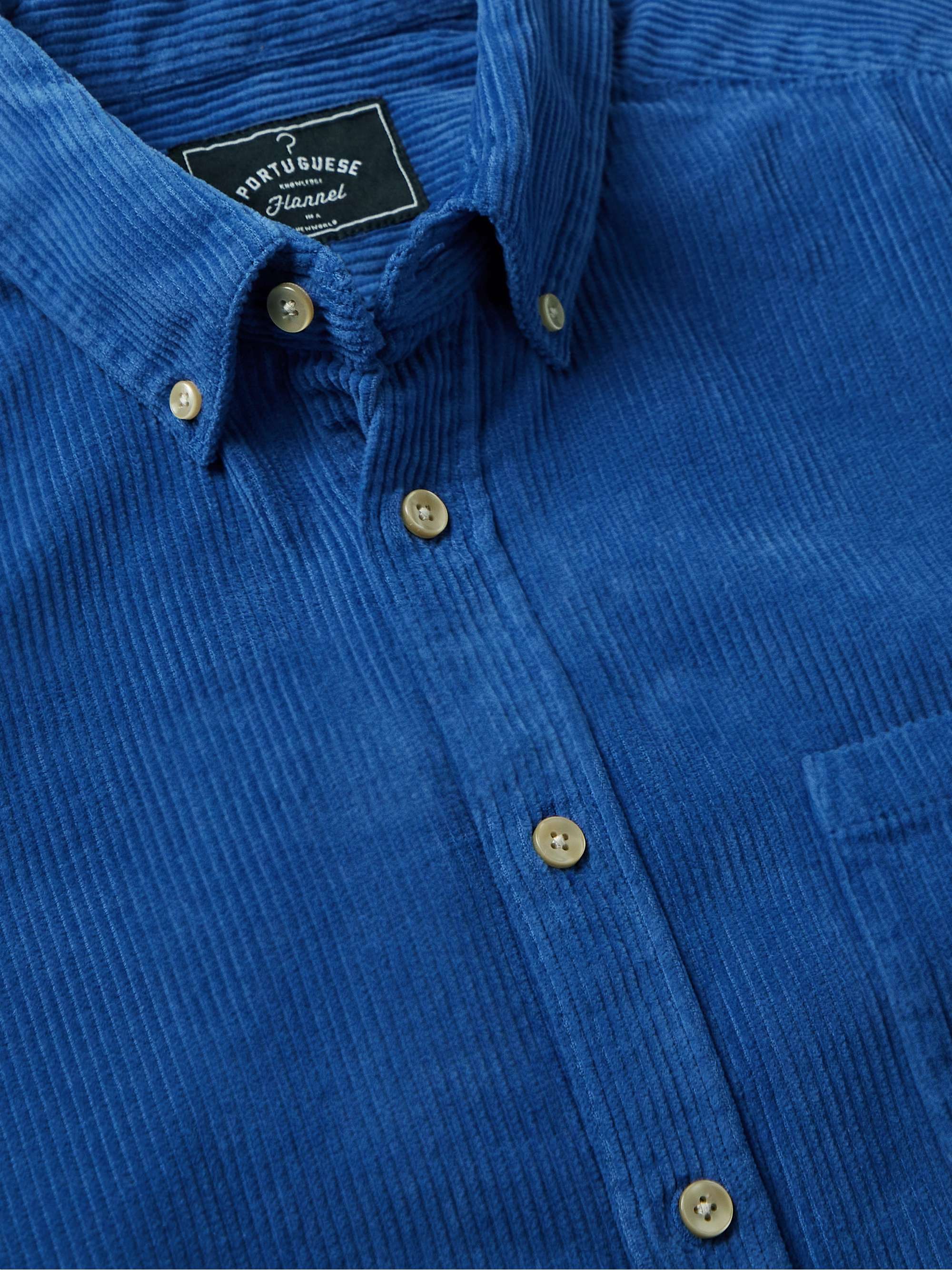 PORTUGUESE FLANNEL Lobo Button-Down Collar Cotton-Corduroy Shirt