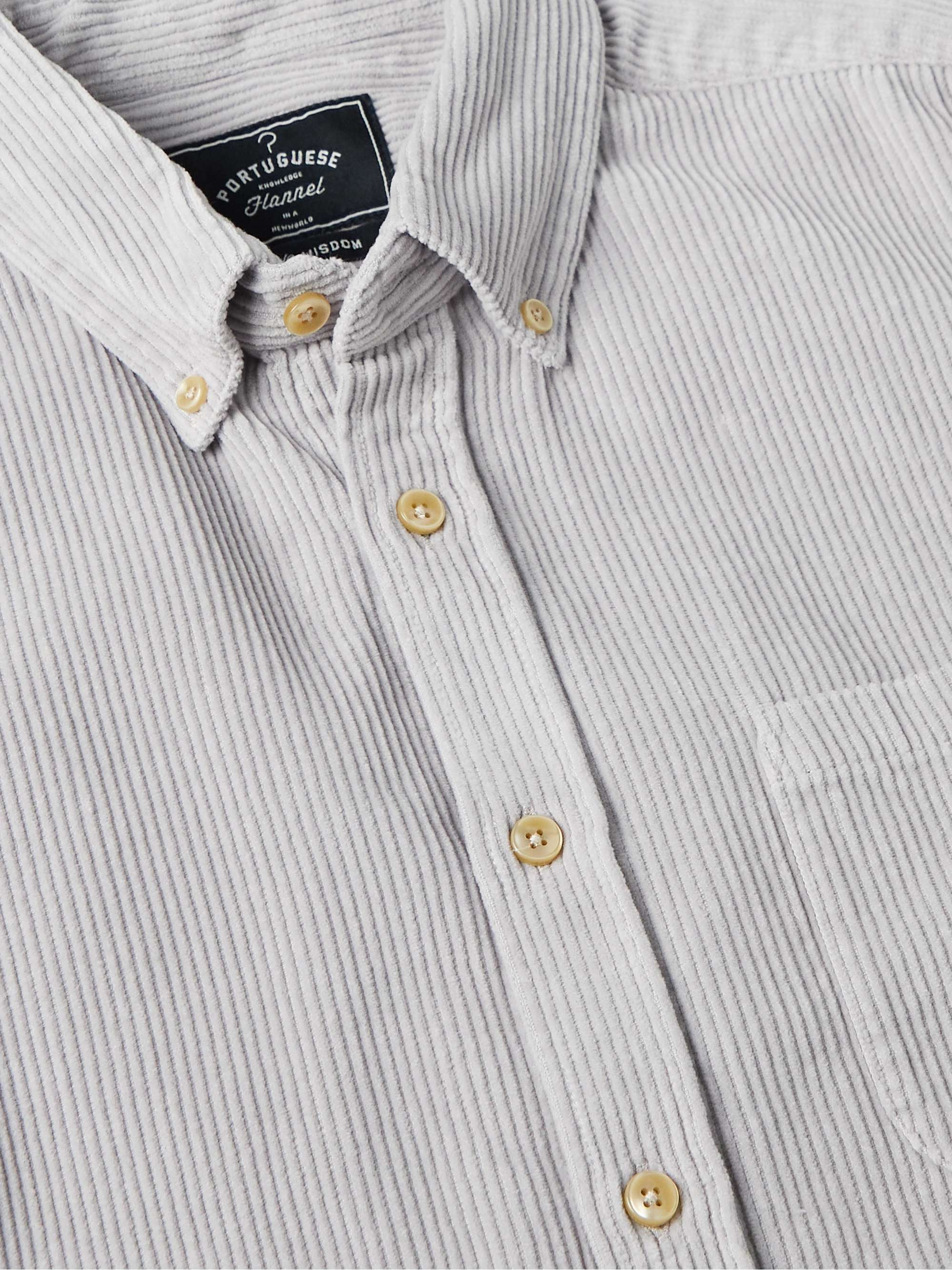 PORTUGUESE FLANNEL Lobo Button-Down Collar Cotton-Corduroy Shirt