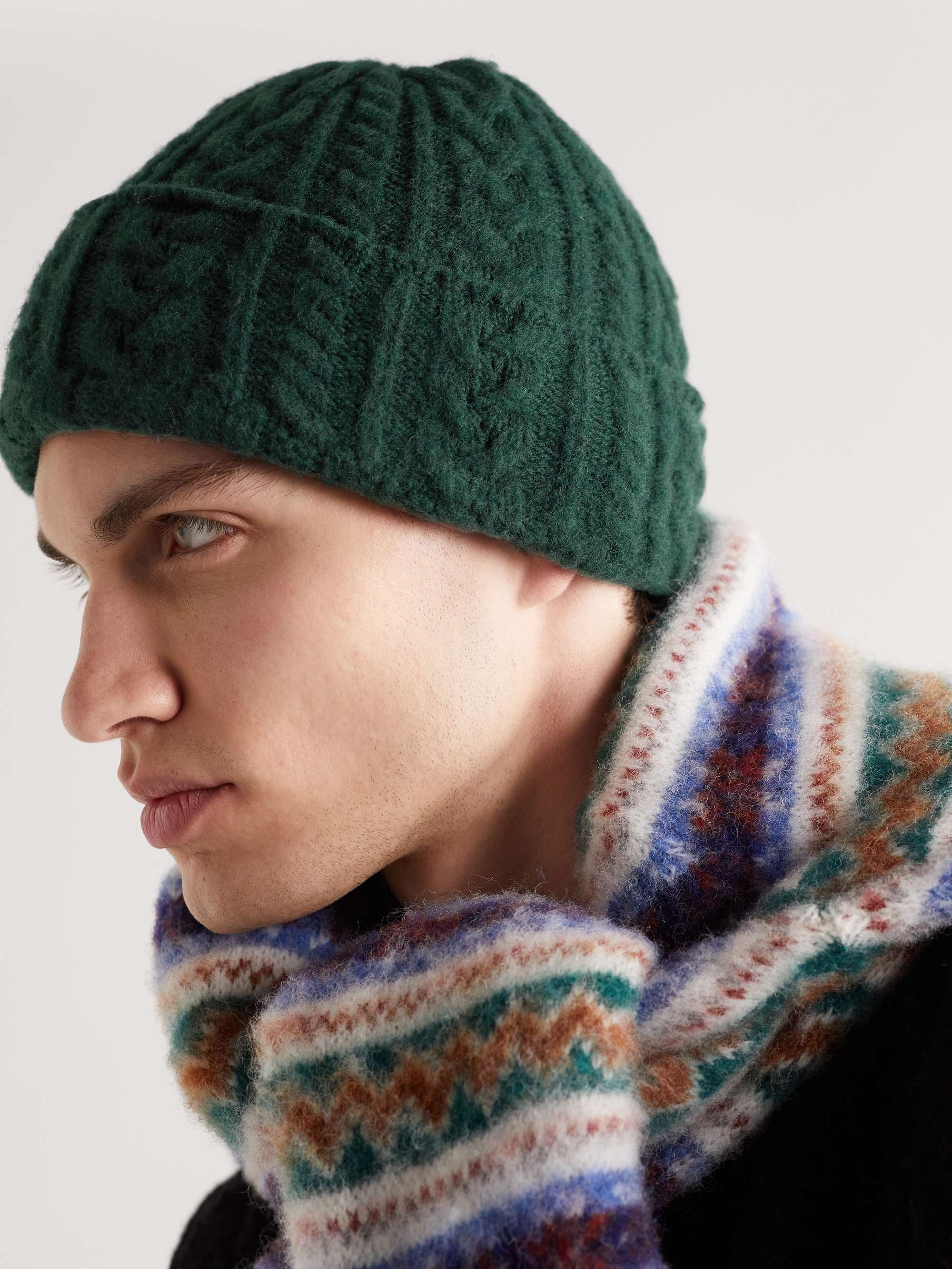HOWLIN' Festival Cable-Knit Lambswool Beanie