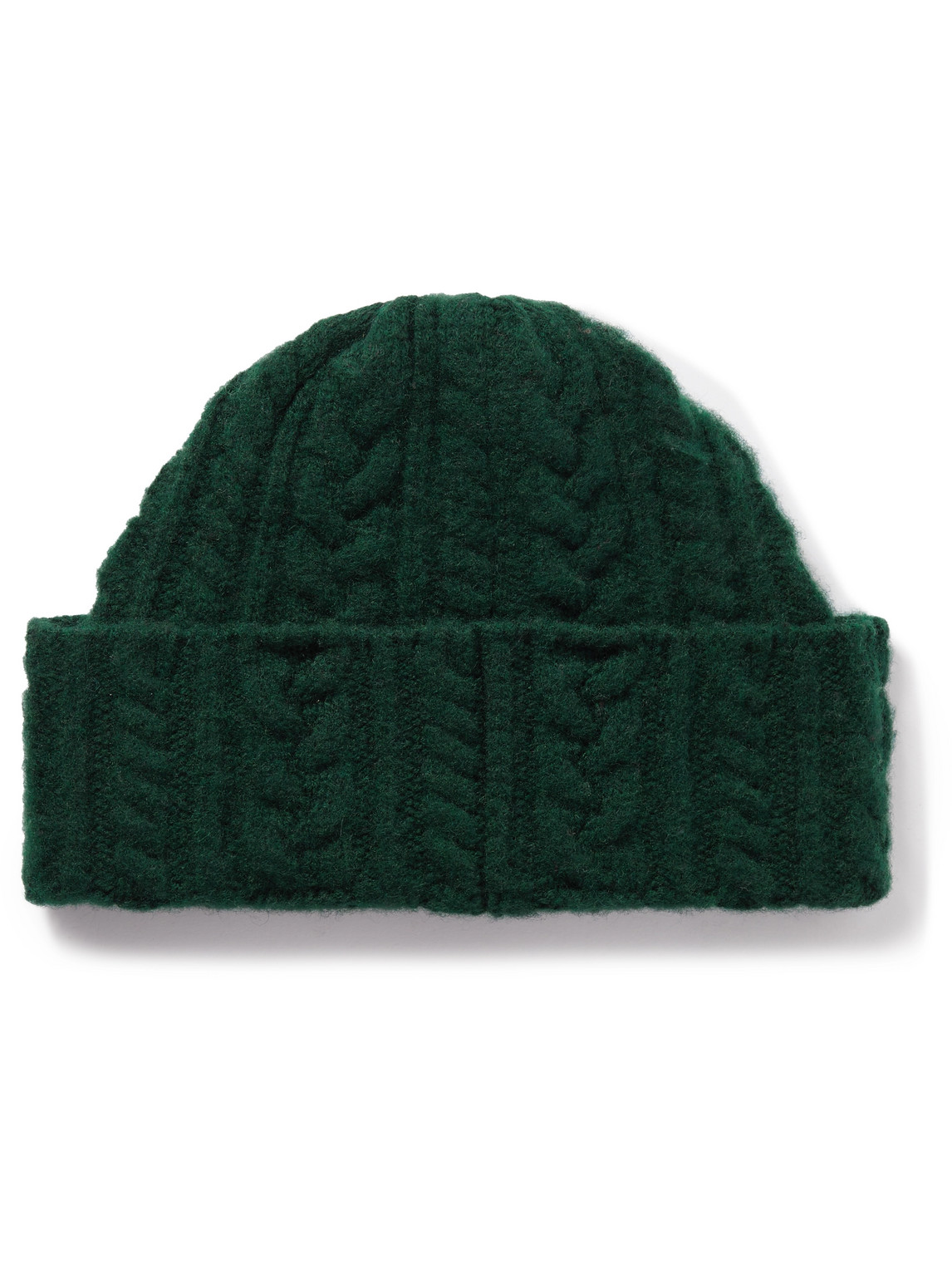 Howlin' Festival Cable-knit Lambswool Beanie In Green