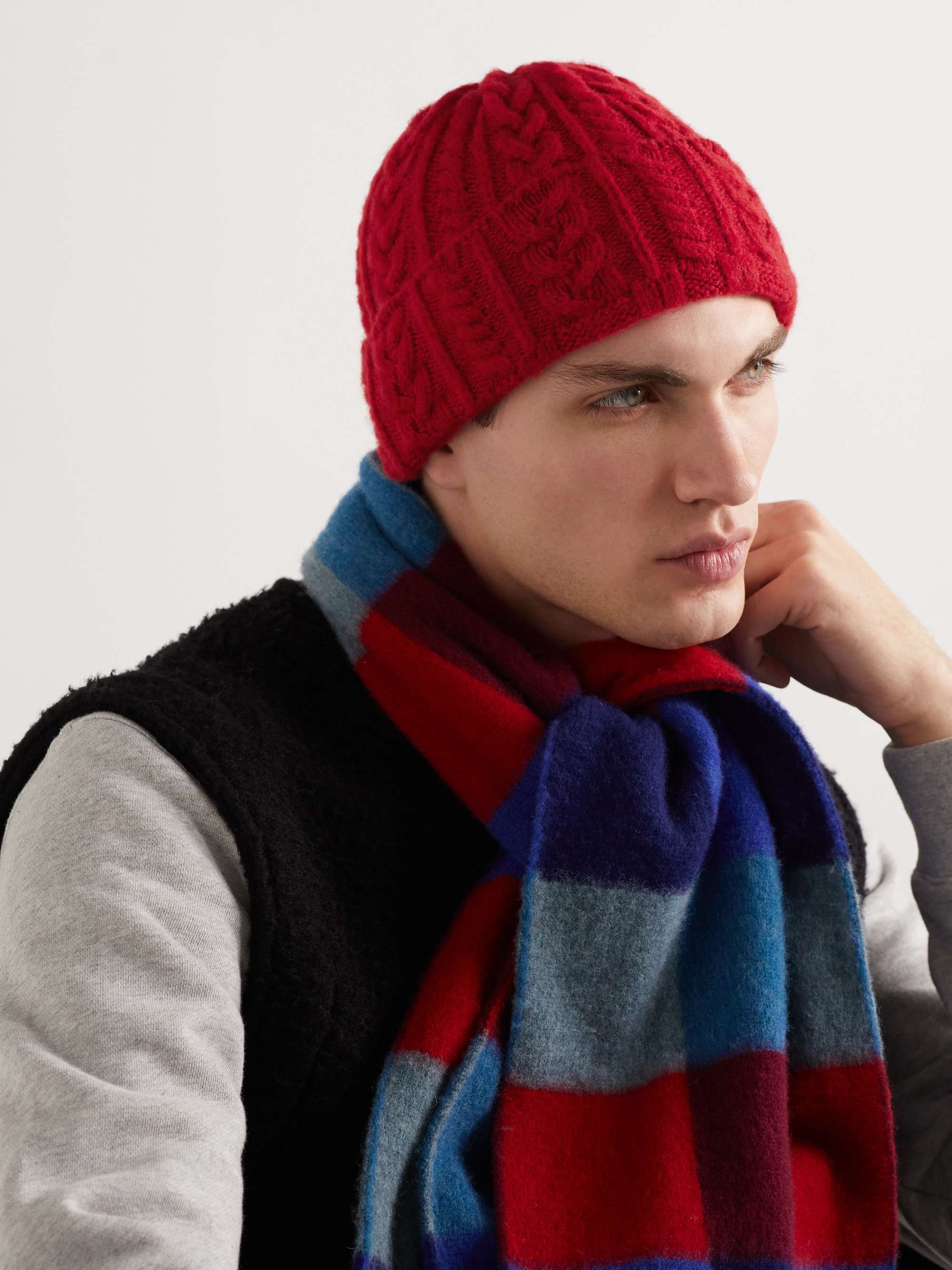 HOWLIN' Festival Cable-Knit Lambswool Beanie