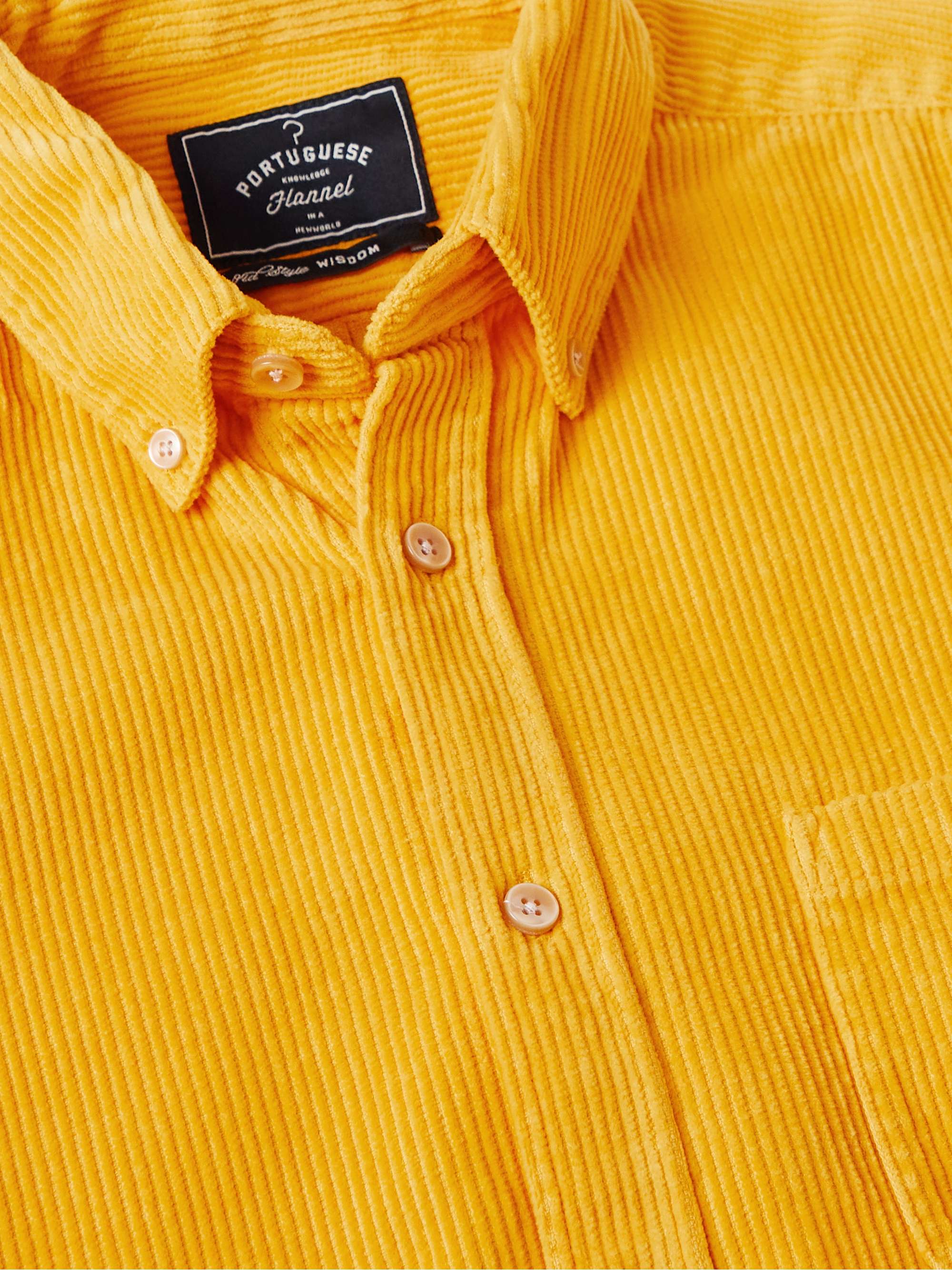 PORTUGUESE FLANNEL Lobo Button-Down Collar Cotton-Corduroy Shirt