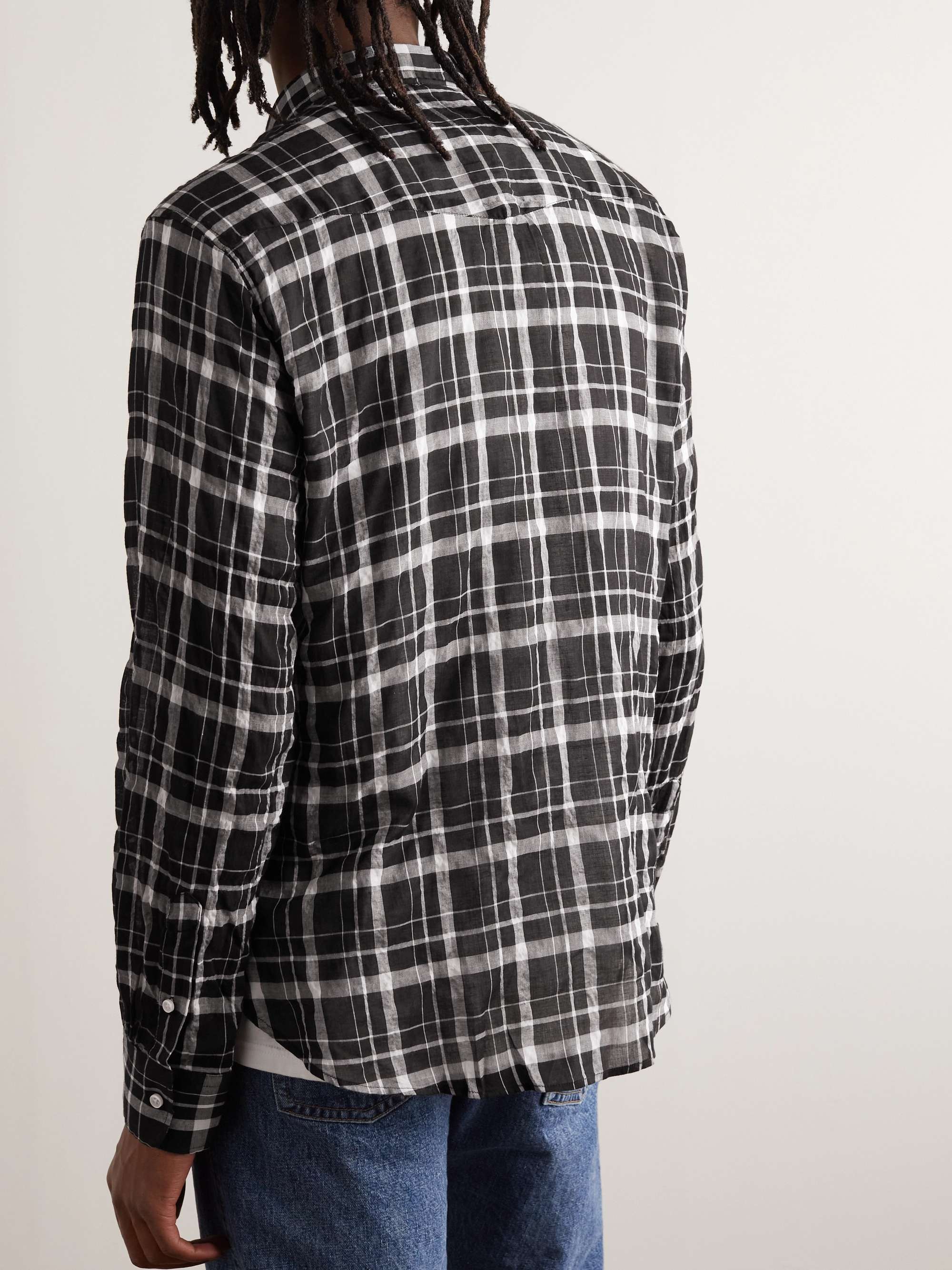 OFFICINE GÉNÉRALE Checked Cotton-Blend Shirt