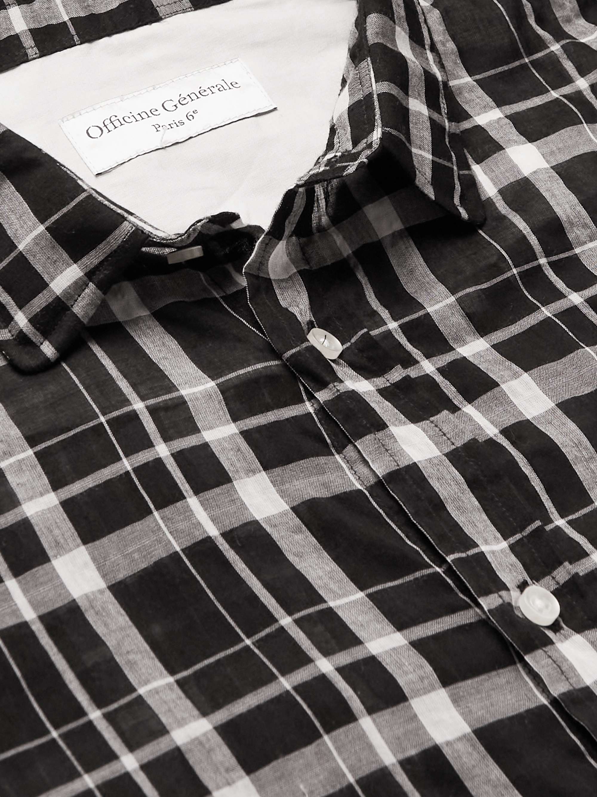 OFFICINE GÉNÉRALE Checked Cotton-Blend Shirt
