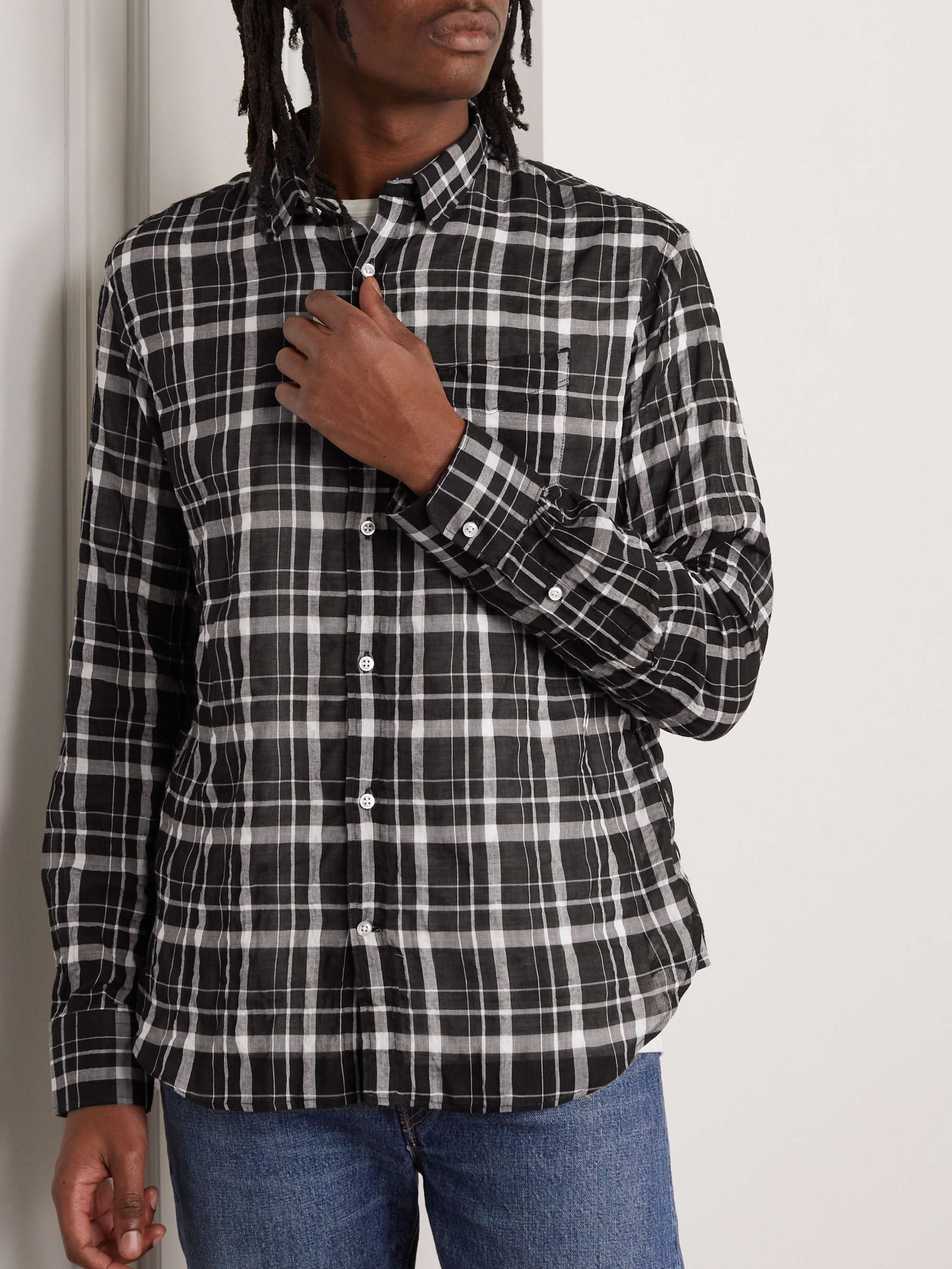 OFFICINE GÉNÉRALE Checked Cotton-Blend Shirt